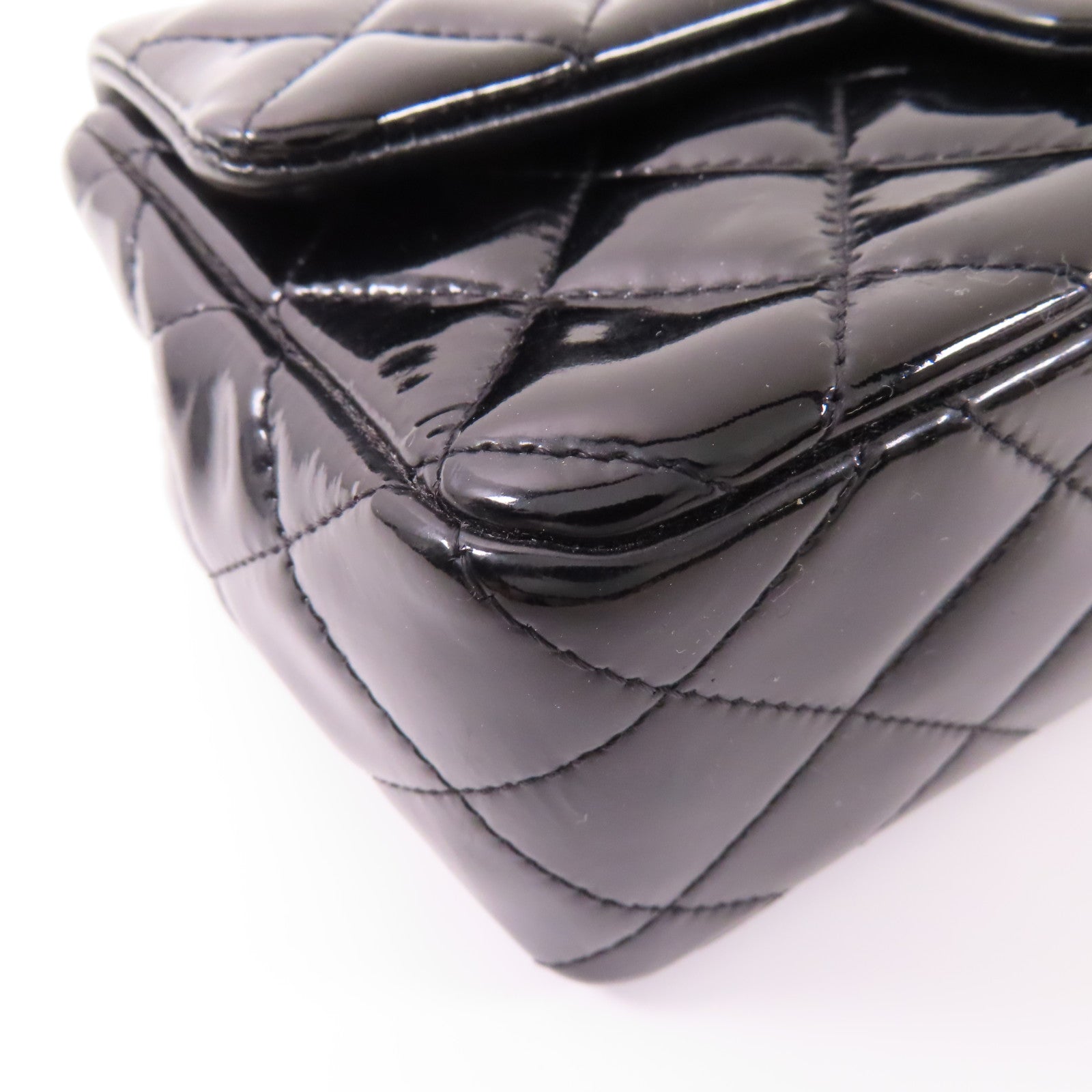 CHANEL 漆皮皮革Classic 20銀扣鏈帶肩背袋