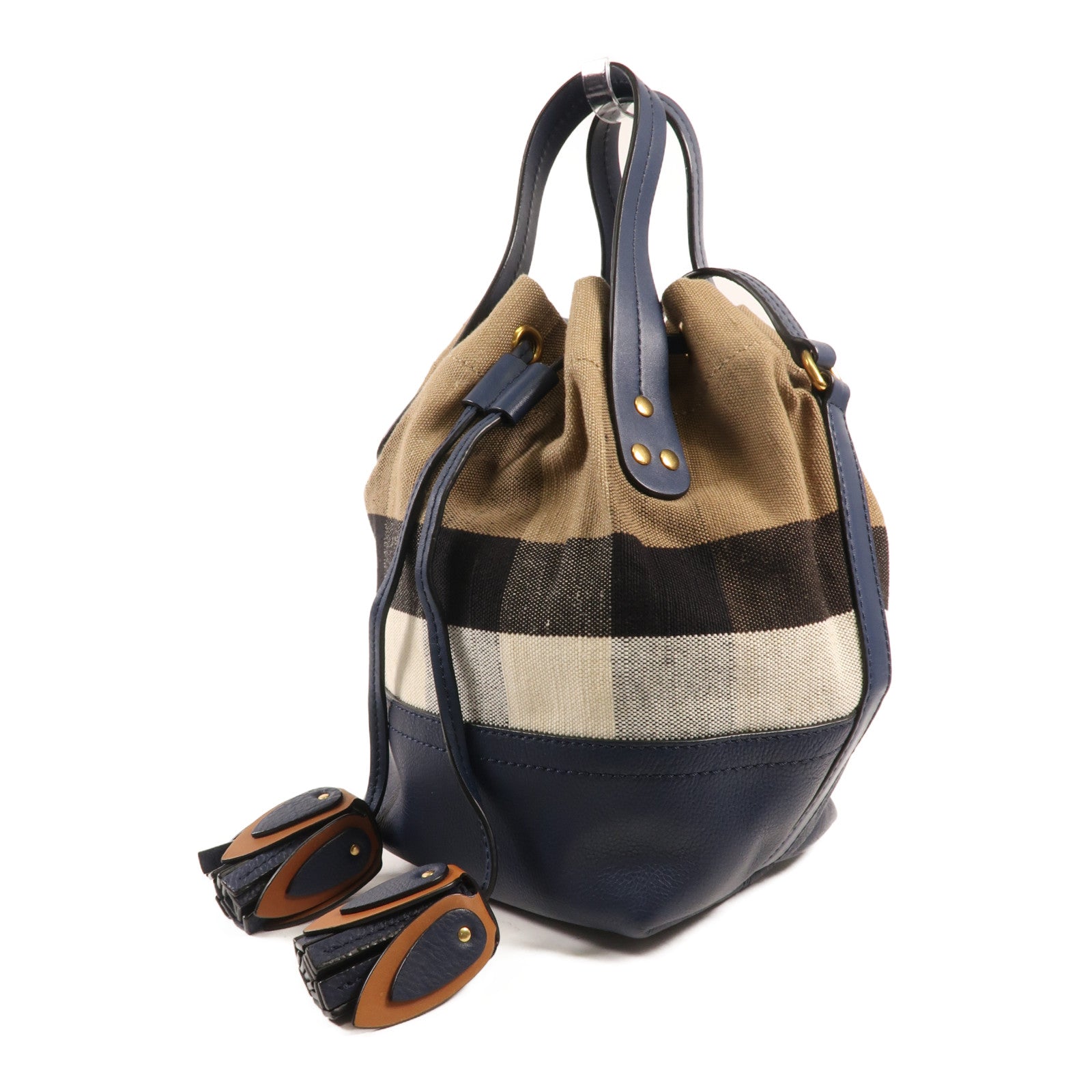 BURBERRY 帆布Shoulder Bag金扣手挽肩背兩用袋