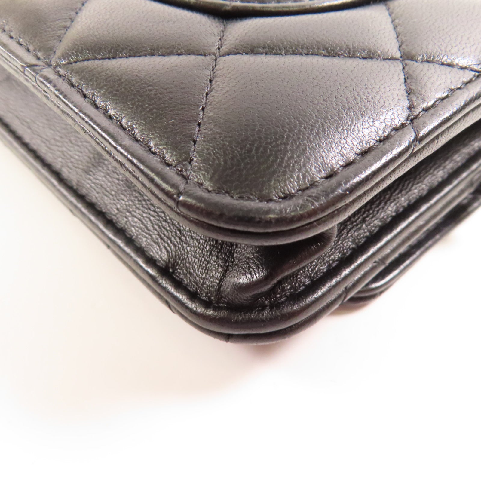 CHANEL 羊皮皮革Wallet On Chain銀扣鏈帶肩背袋