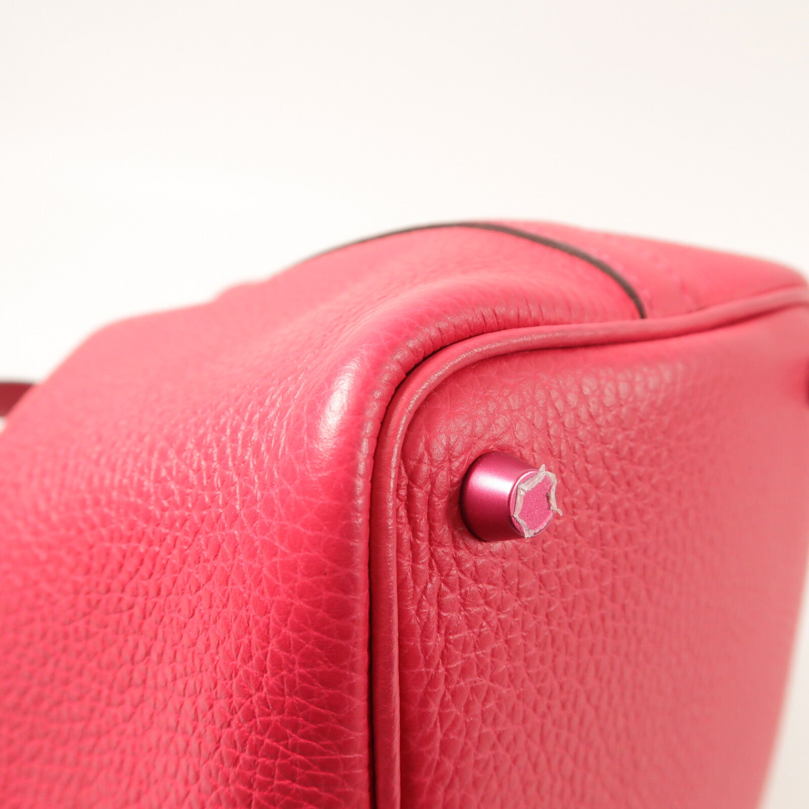 HERMES Clemence皮革Picotin PM手挽袋Rose Mexico