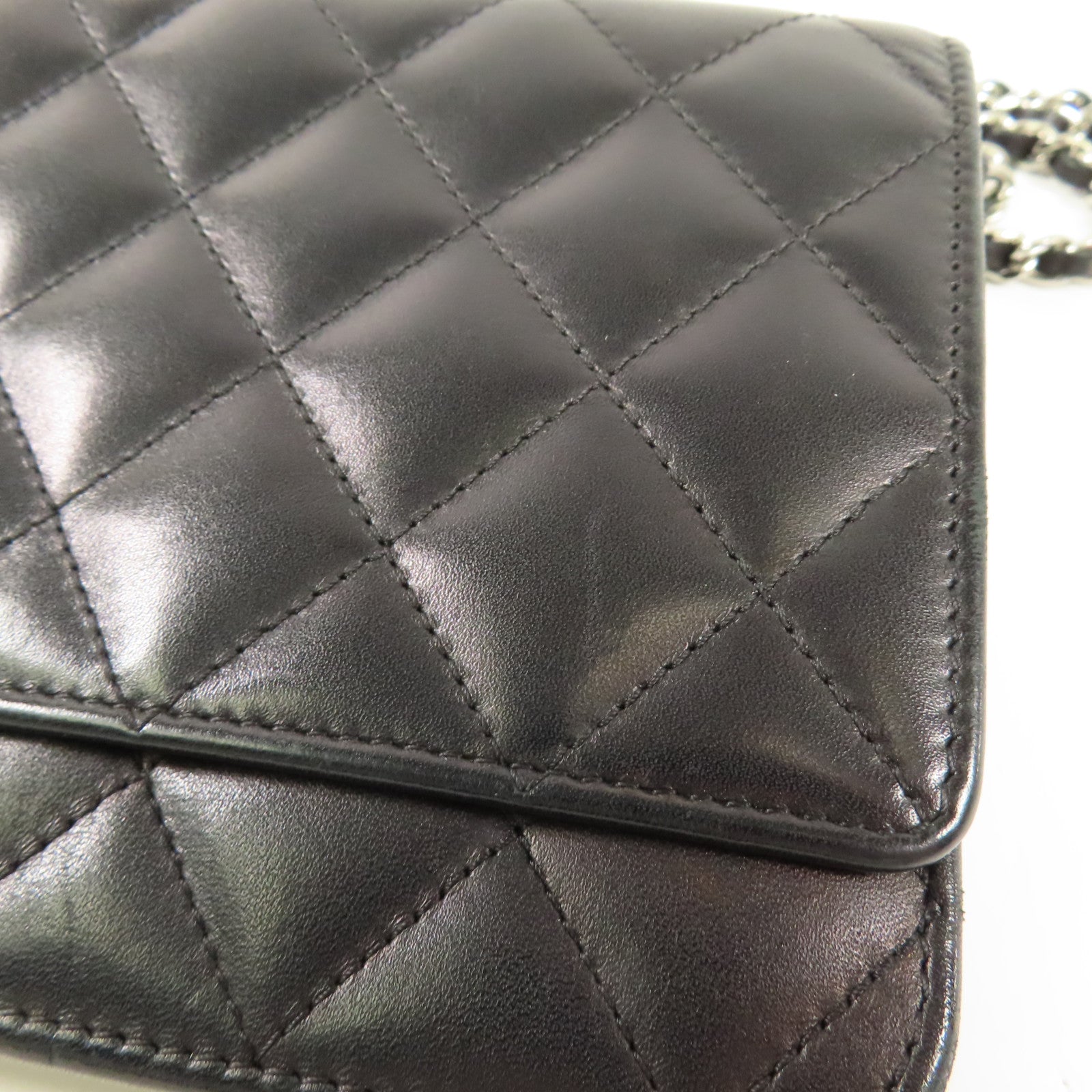 CHANEL 牛皮皮革WOC Wallet On Chain銀扣鏈帶肩背袋