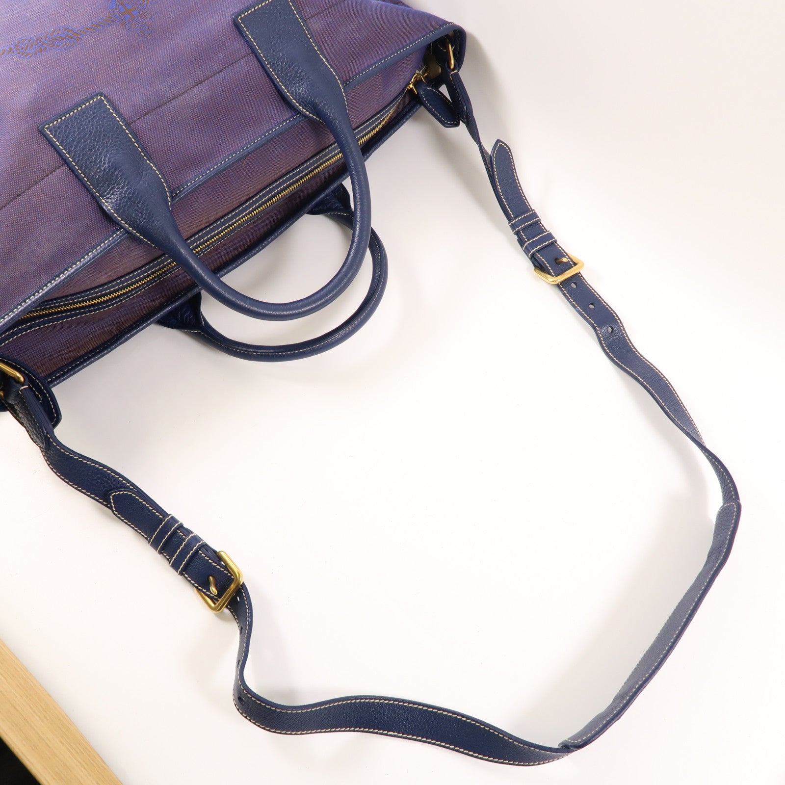PRADA 尼龍Tote Bag金扣手挽肩背兩用袋紫色