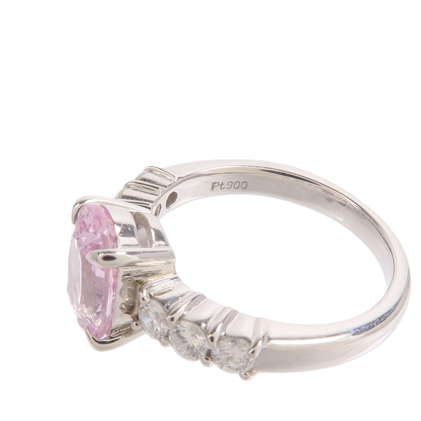JEWELRY PT900鉑金Pink Sapphire Diamond Ring粉紅色藍寶石/鑽石戒指