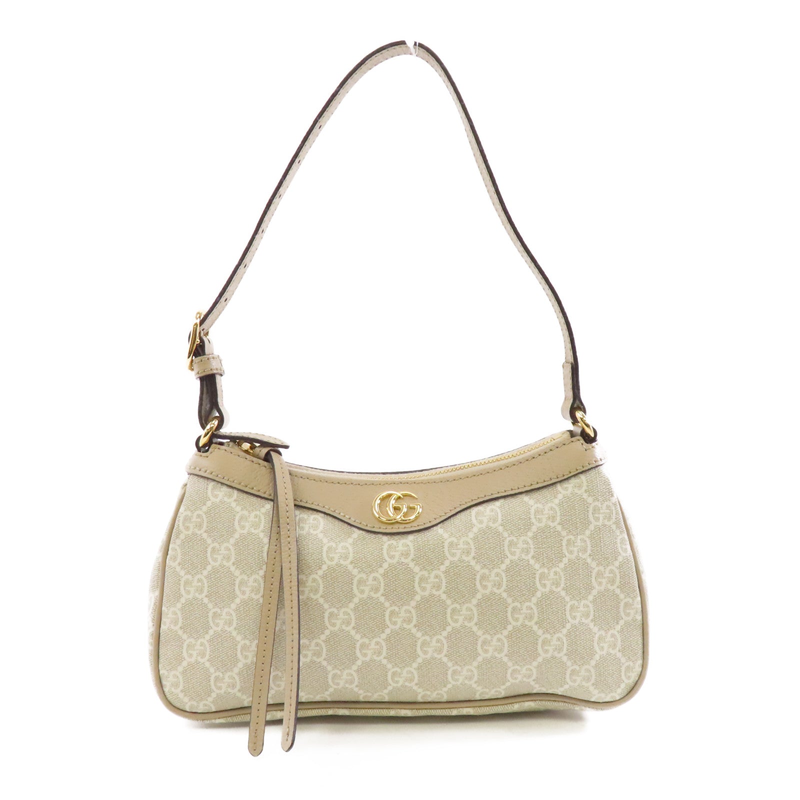 GUCCI 塗層帆布Ophidia金扣肩背袋米色
