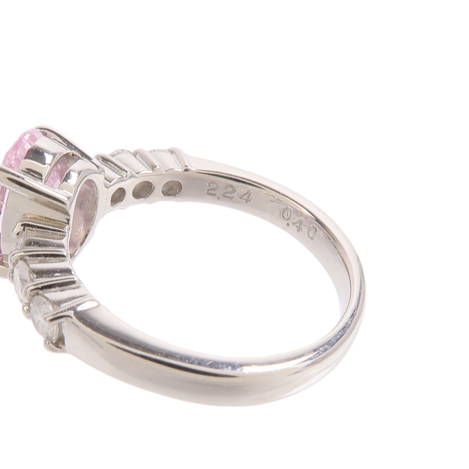 JEWELRY PT900鉑金Pink Sapphire Diamond Ring粉紅色藍寶石/鑽石戒指