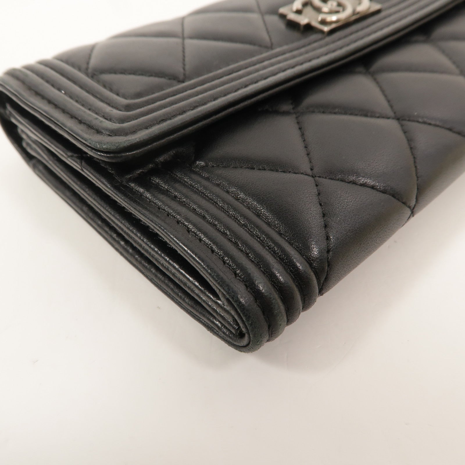 CHANEL 羊皮皮革Boy Long Wallet長錢包