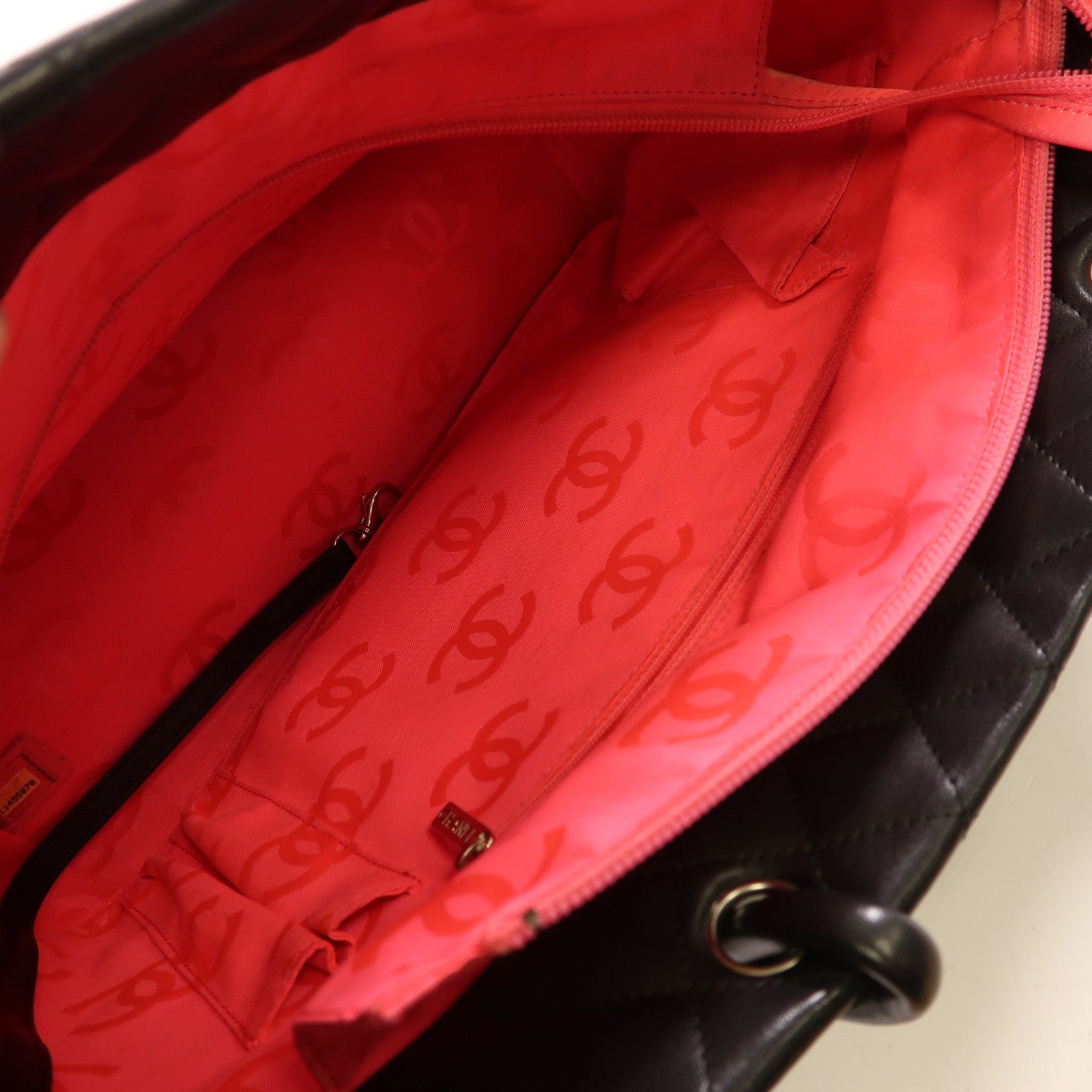 CHANEL 牛皮皮革Cambon Tote銀扣肩背袋/手挽袋
