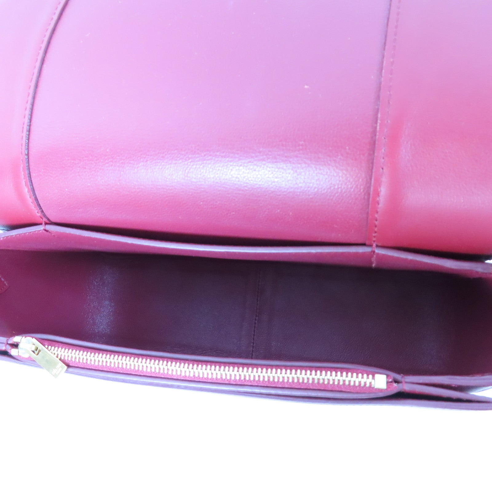 CELINE 【激減優惠】牛皮皮革Frame Medium Shoulder Bag金扣肩背袋紅色/米色