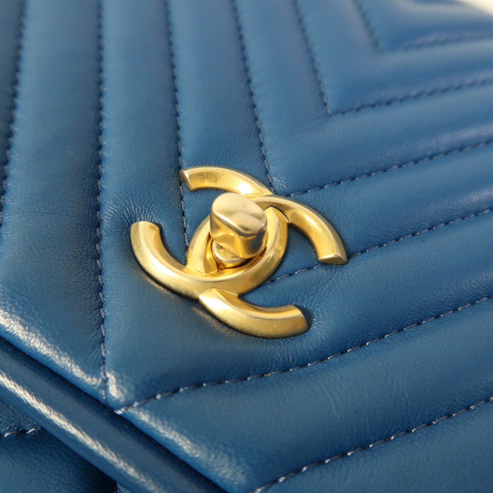 CHANEL 羊皮皮革Chain Shoulder金扣手挽肩背兩用袋