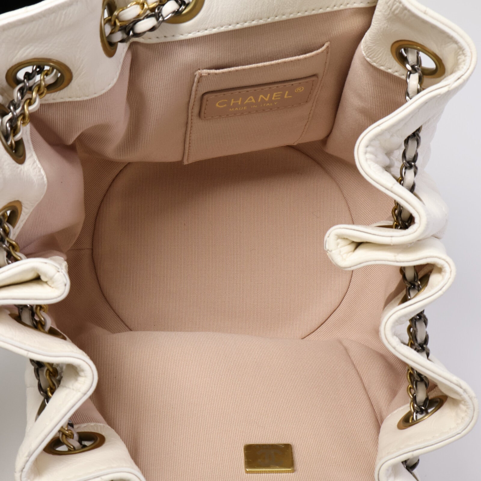 CHANEL 【激減優惠】羊皮皮革Drawstring Bucket鏈帶肩背袋
