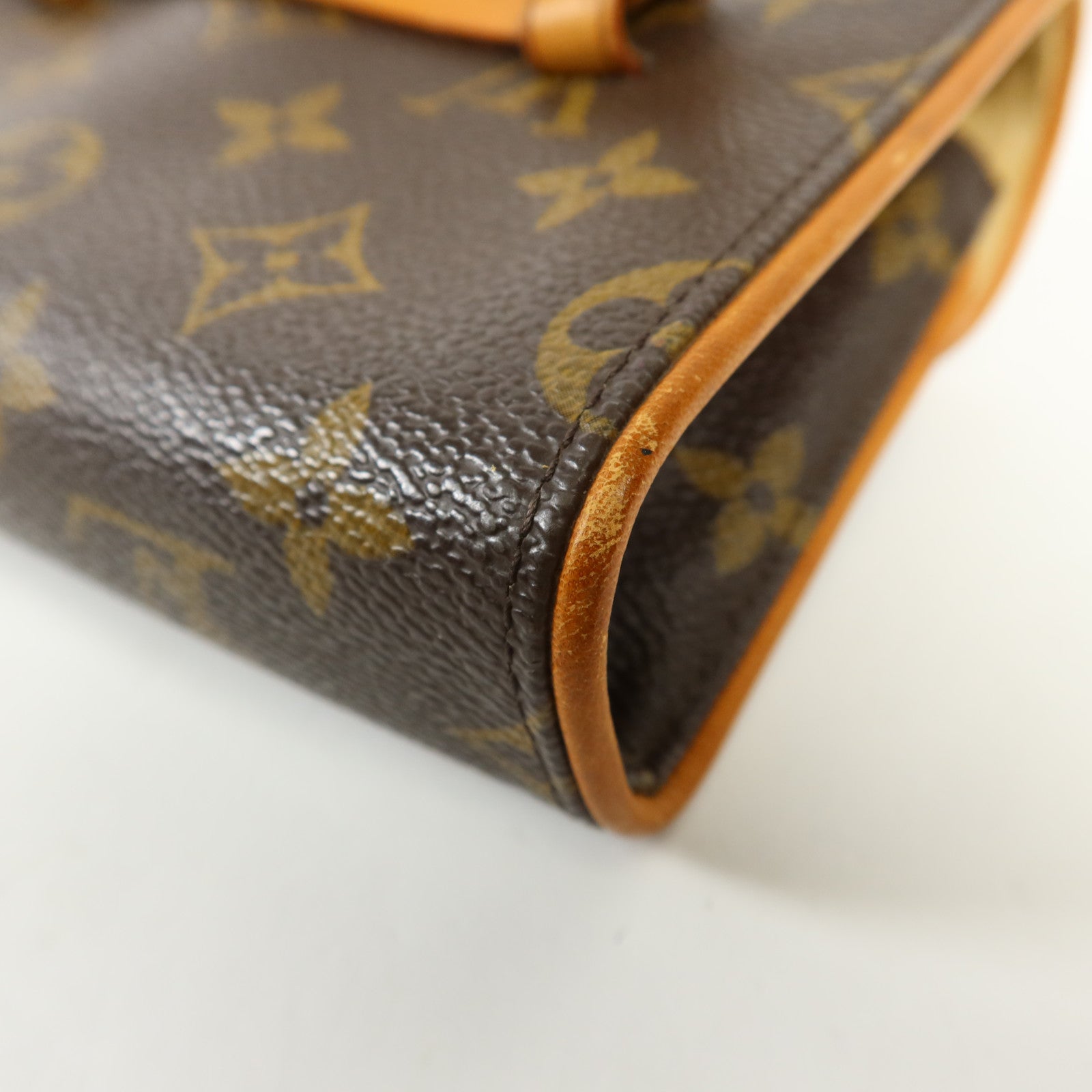 LOUIS VUITTON Monogram Pochette Florentine金扣腰包棕色