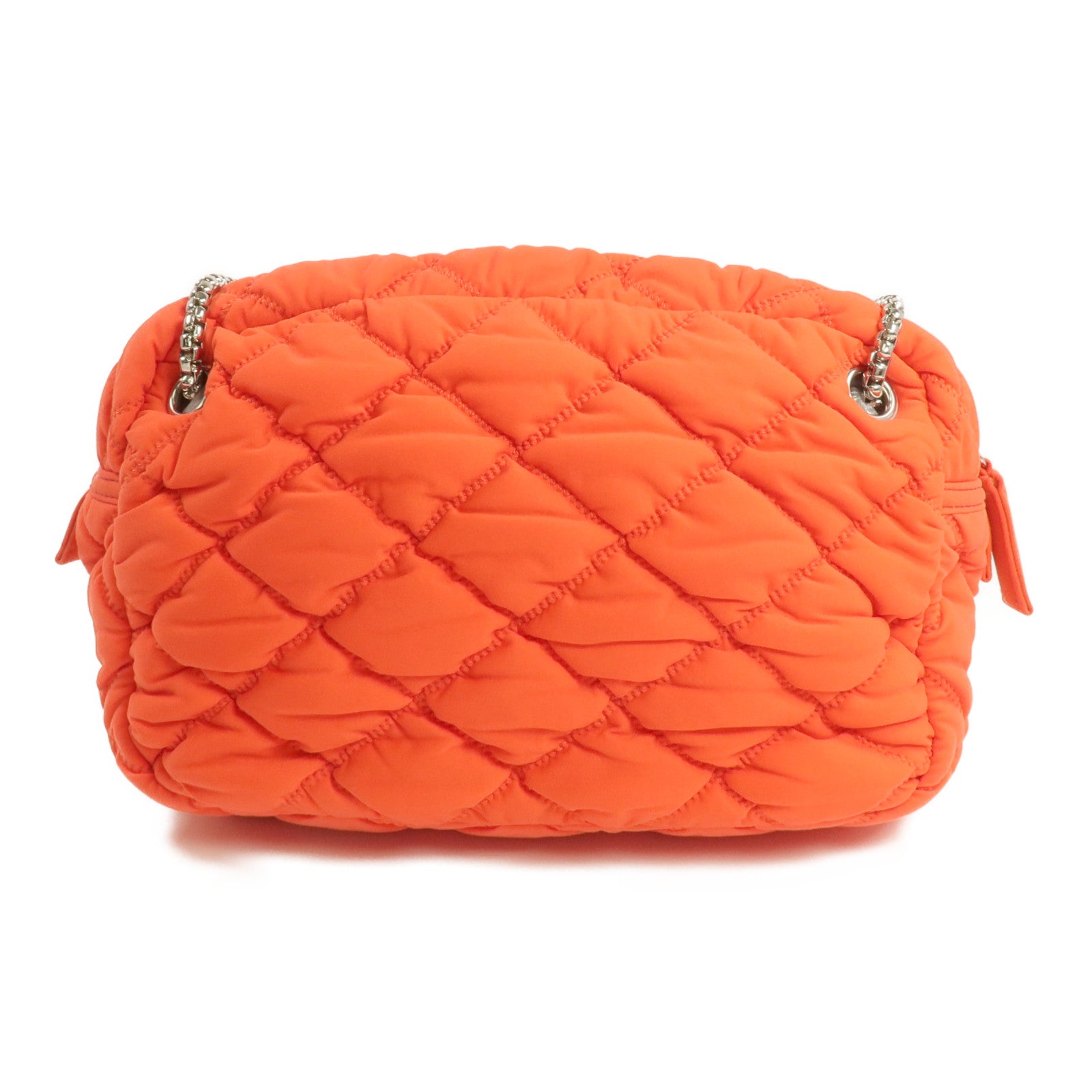 CHANEL 布料Bubble Bag銀扣鏈帶肩背袋