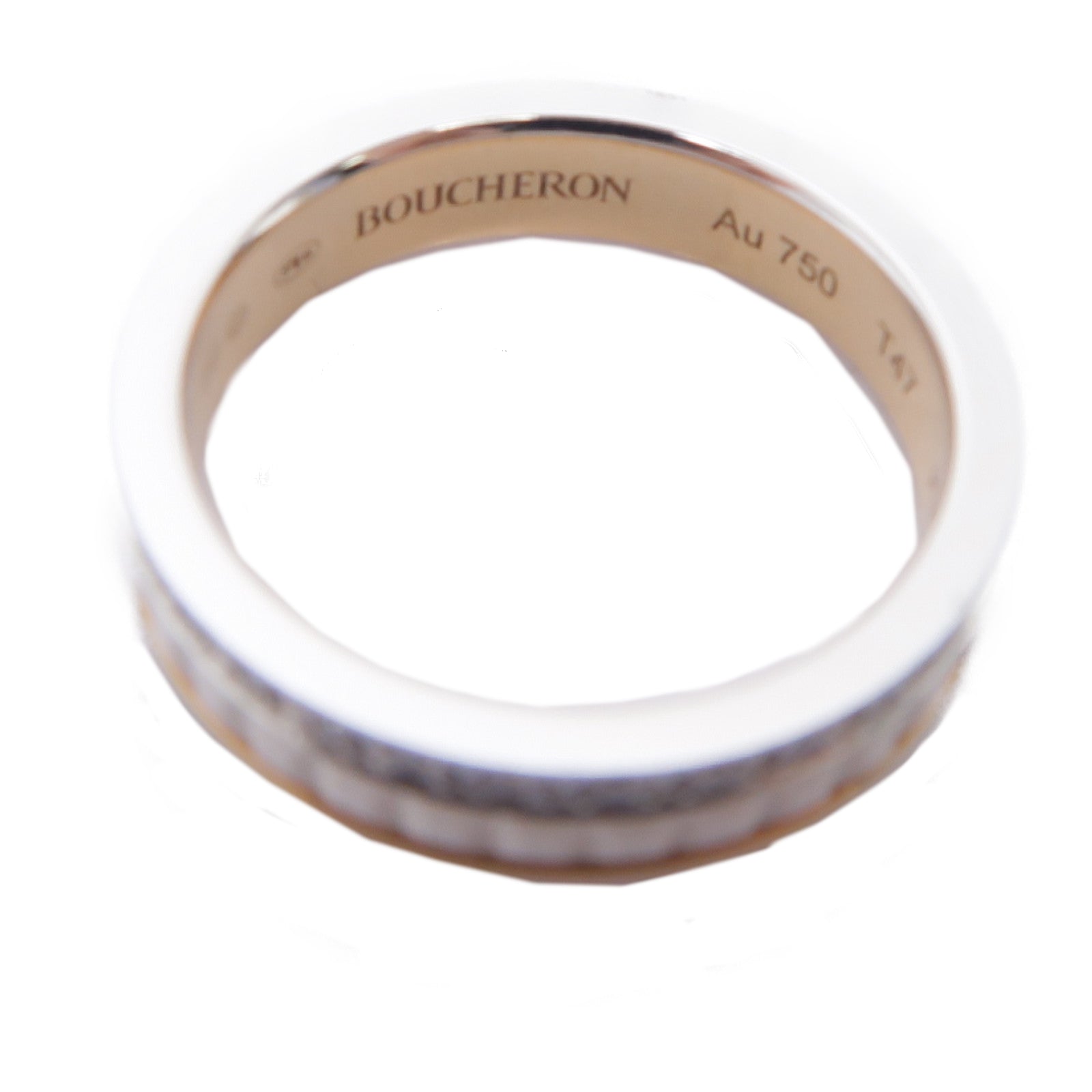 Boucheron 18K白金/玫瑰金Quatre White戒指US#4