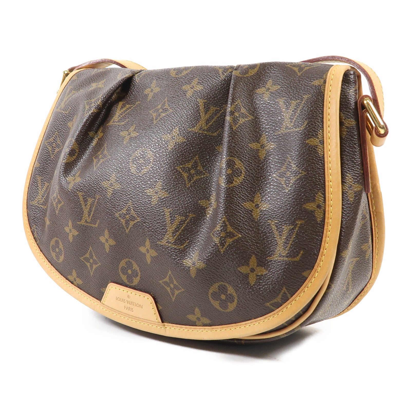 LOUIS VUITTON Monogram Menilmontant MM金扣肩背袋棕色