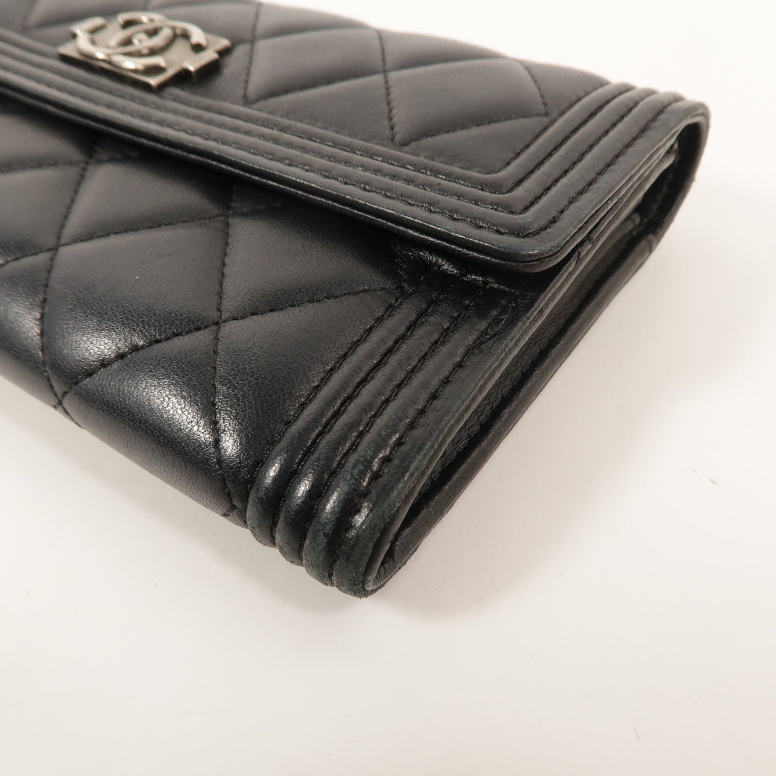 CHANEL 羊皮皮革Boy Long Wallet長錢包