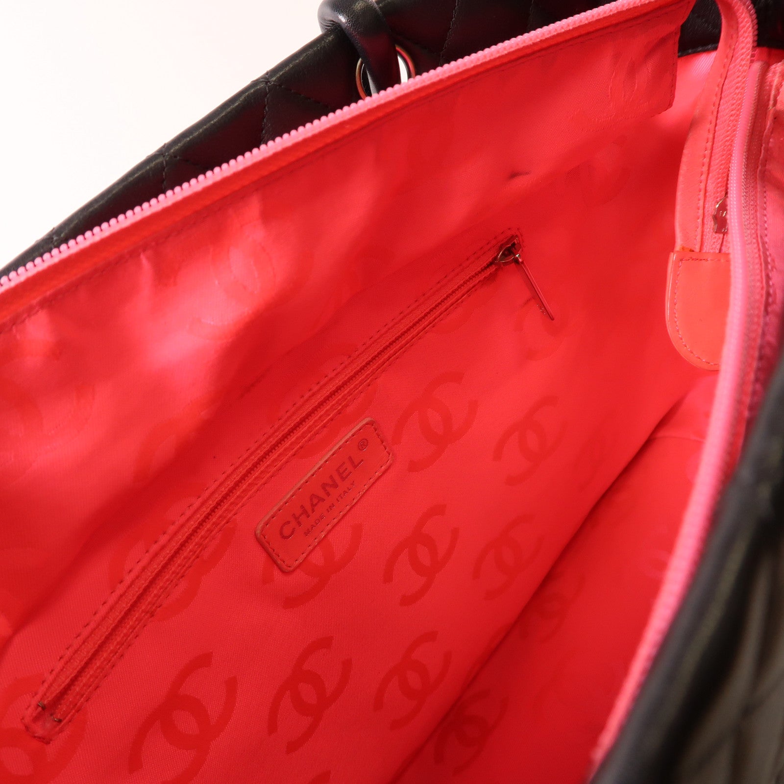 CHANEL 牛皮皮革Cambon Tote銀扣肩背袋/手挽袋