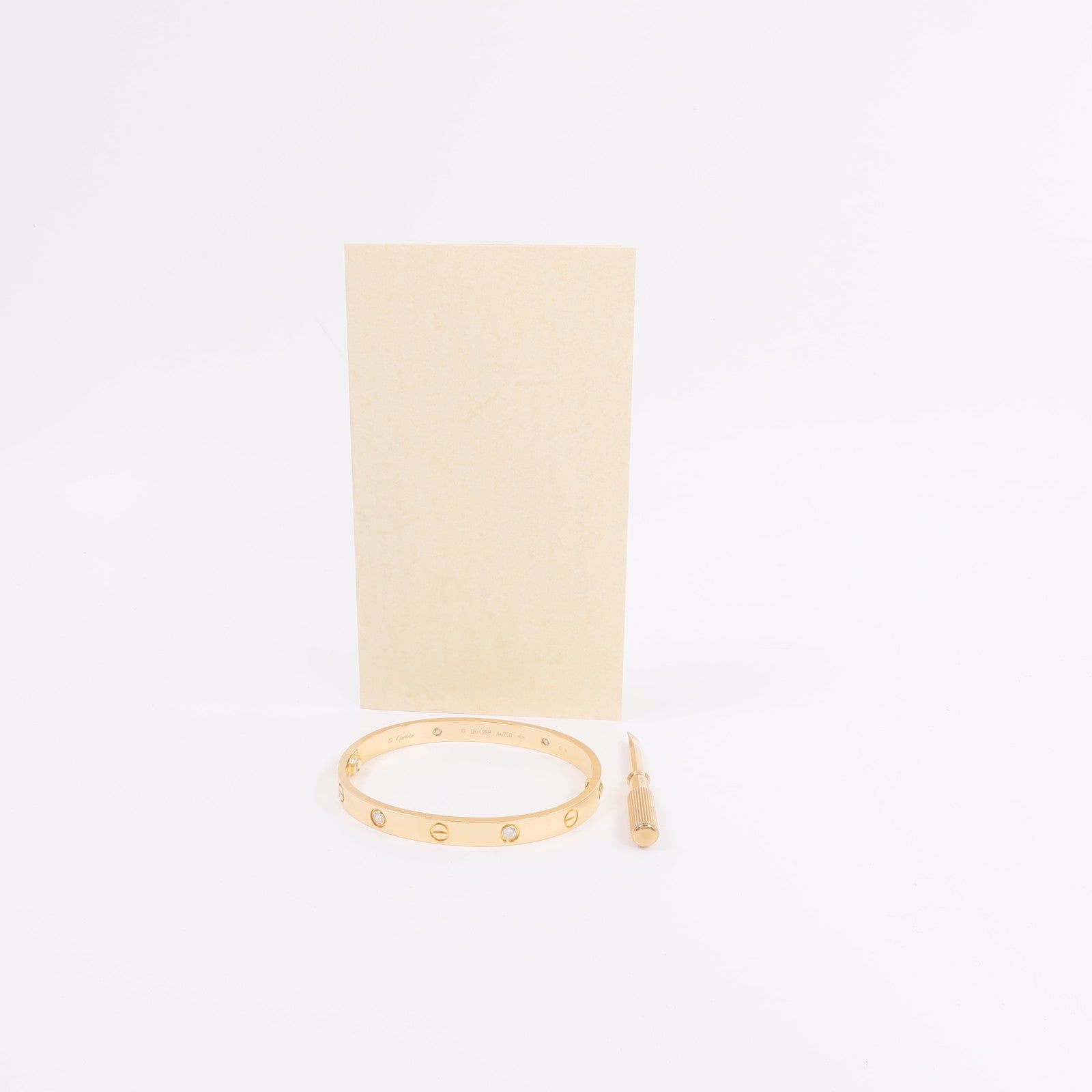 CARTIER 18K玫瑰金Love Bangle 4P Dia鑽石手鐲