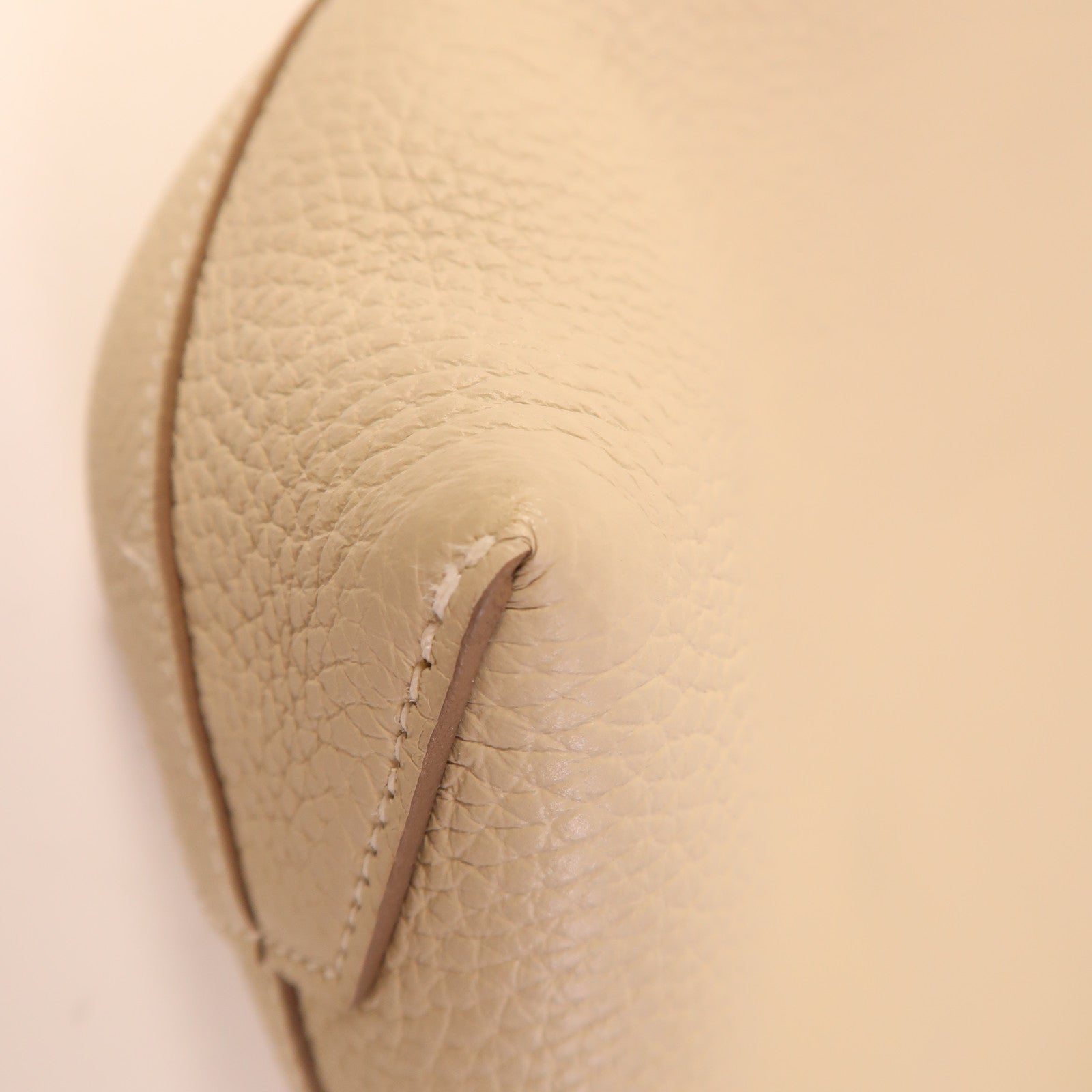 HERMES Clemence皮革Cabas Sellier肩背袋/手挽袋Craie