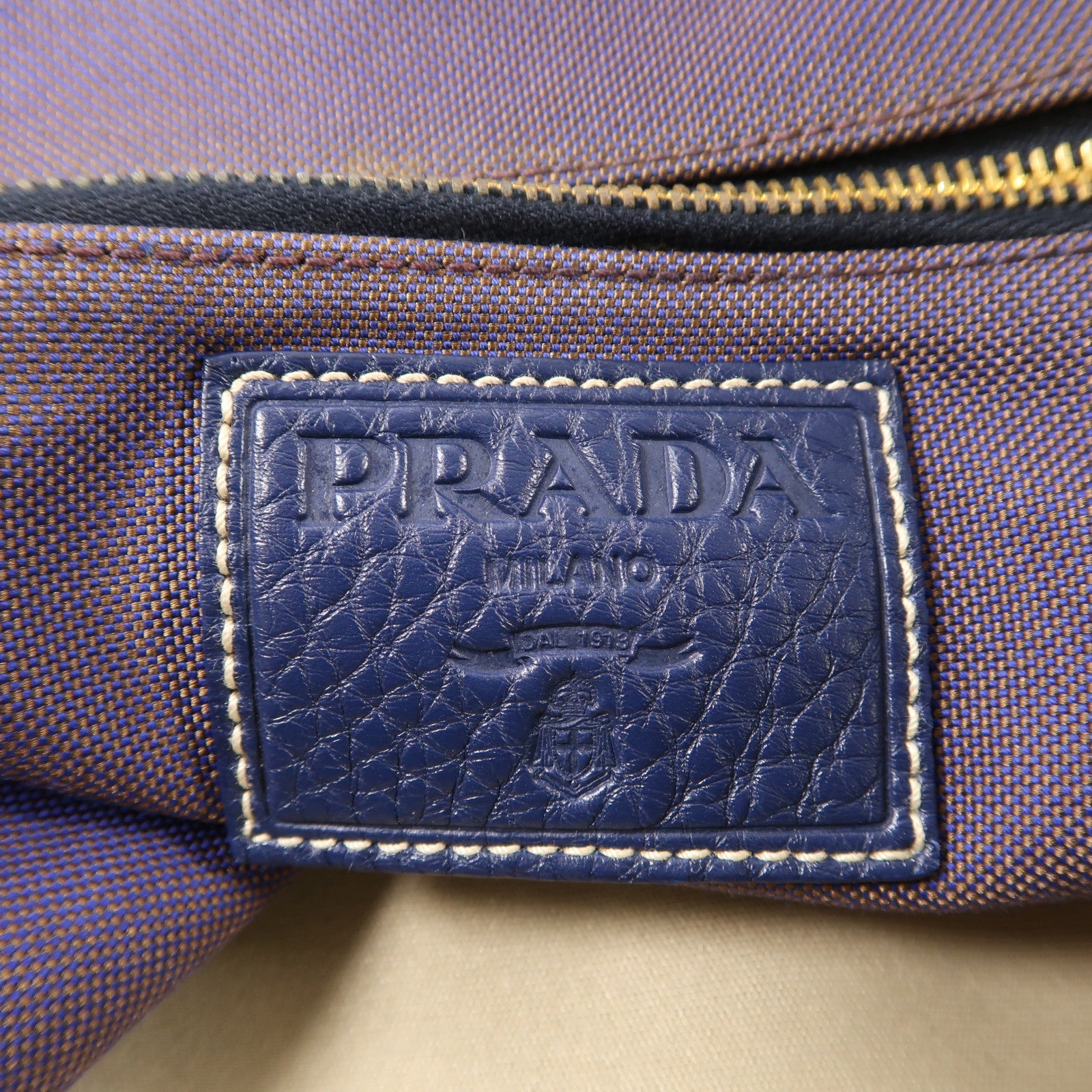 PRADA 尼龍Tote Bag金扣手挽肩背兩用袋紫色