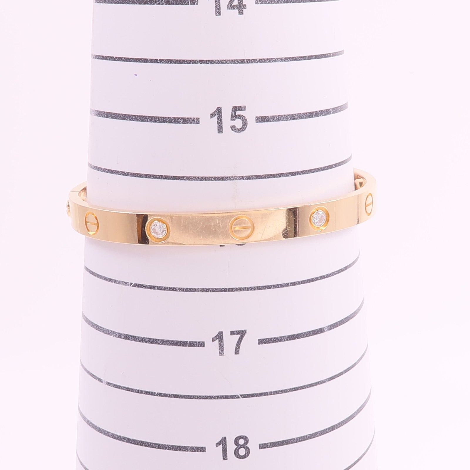 CARTIER 18K玫瑰金Love Bangle 4P Dia鑽石手鐲