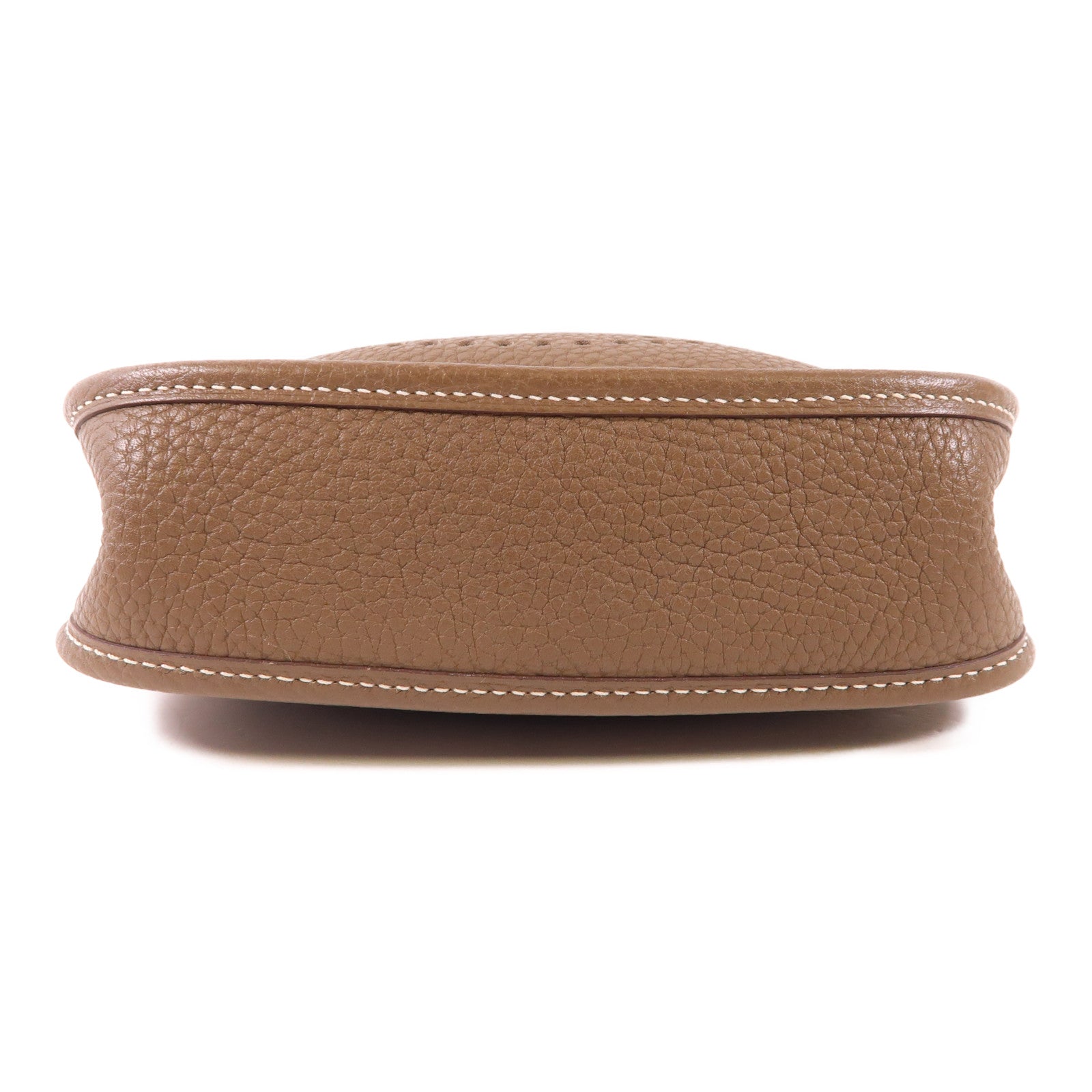 HERMES Clemence皮革Evelyne TPM銀扣肩背袋Etoupe