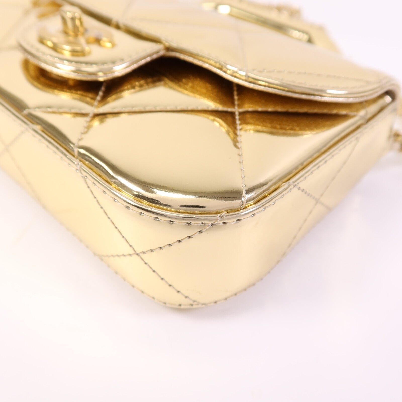 CHANEL 【激減優惠】牛皮皮革Chain Shoulder金扣鏈帶手挽肩背兩用袋