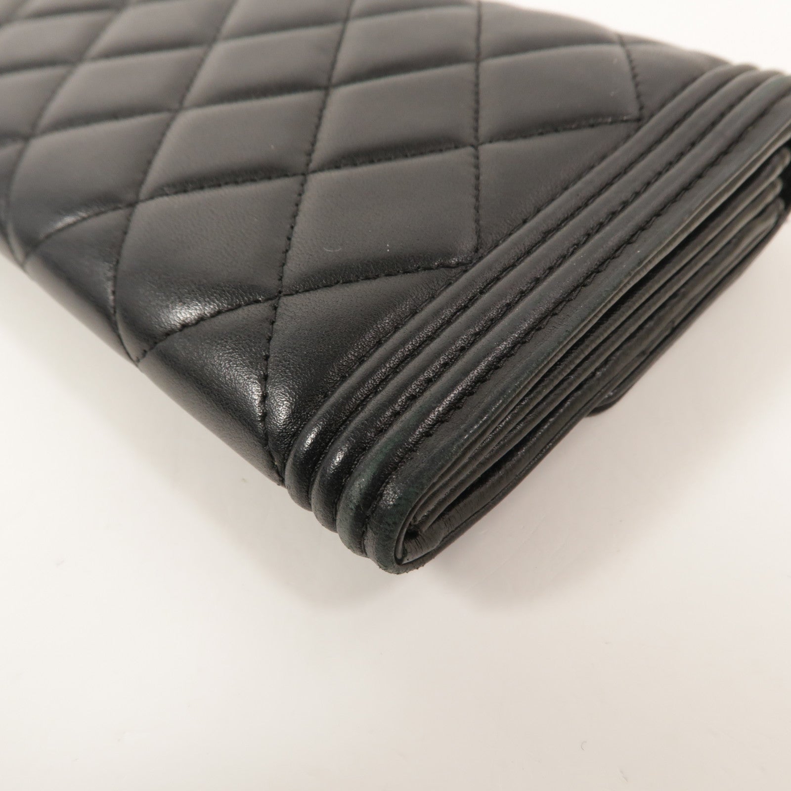 CHANEL 羊皮皮革Boy Long Wallet長錢包