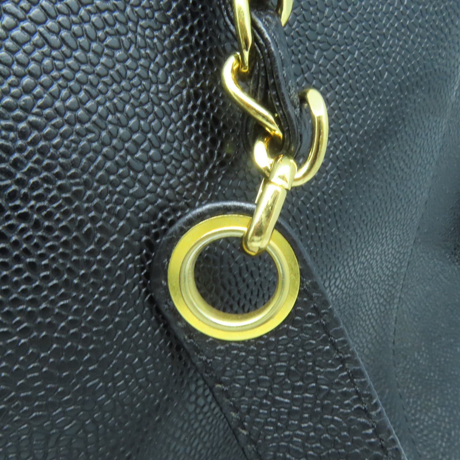 CHANEL 【激減優惠】牛皮皮革Tote Bag金扣鏈帶肩背袋黑色