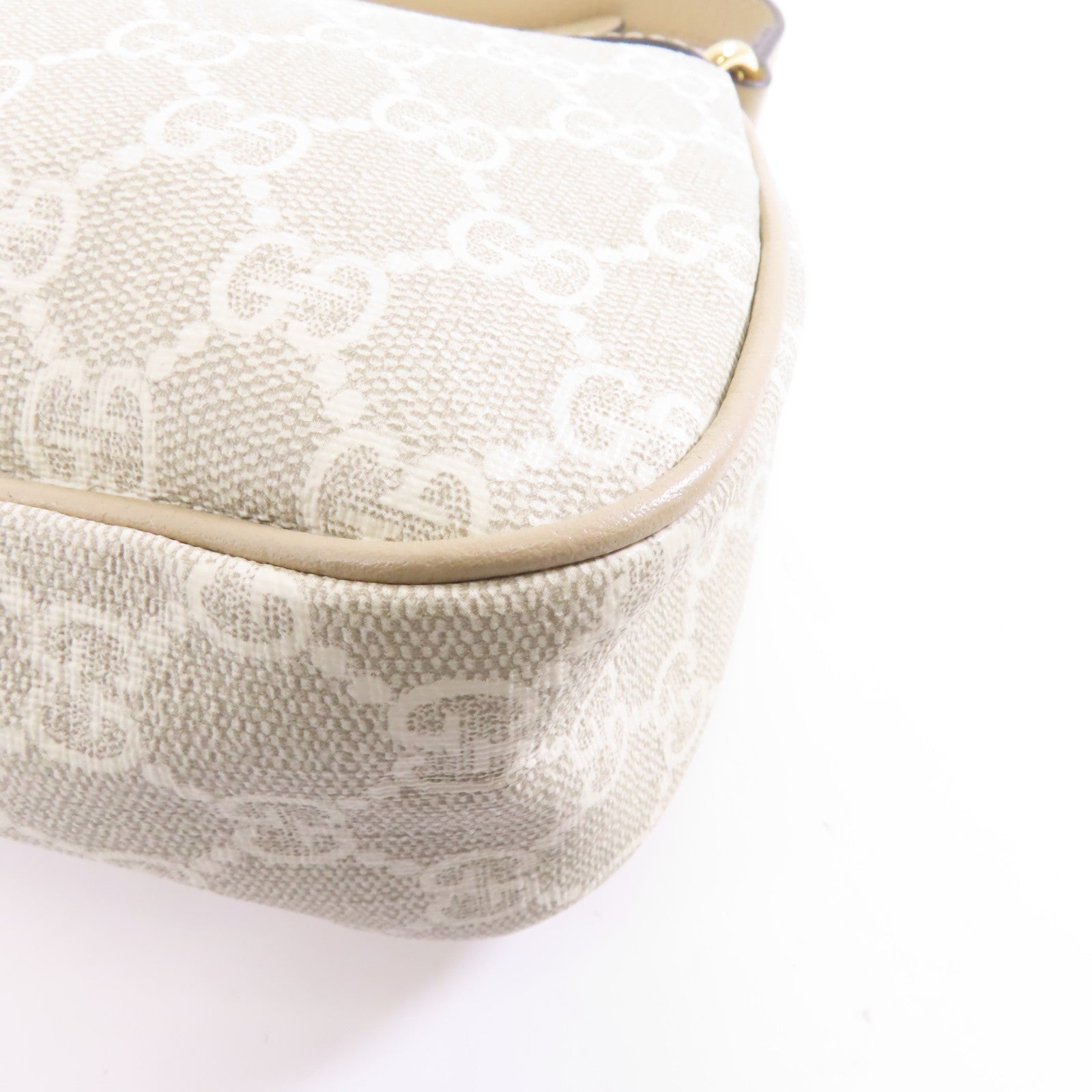 GUCCI 塗層帆布Ophidia金扣肩背袋米色