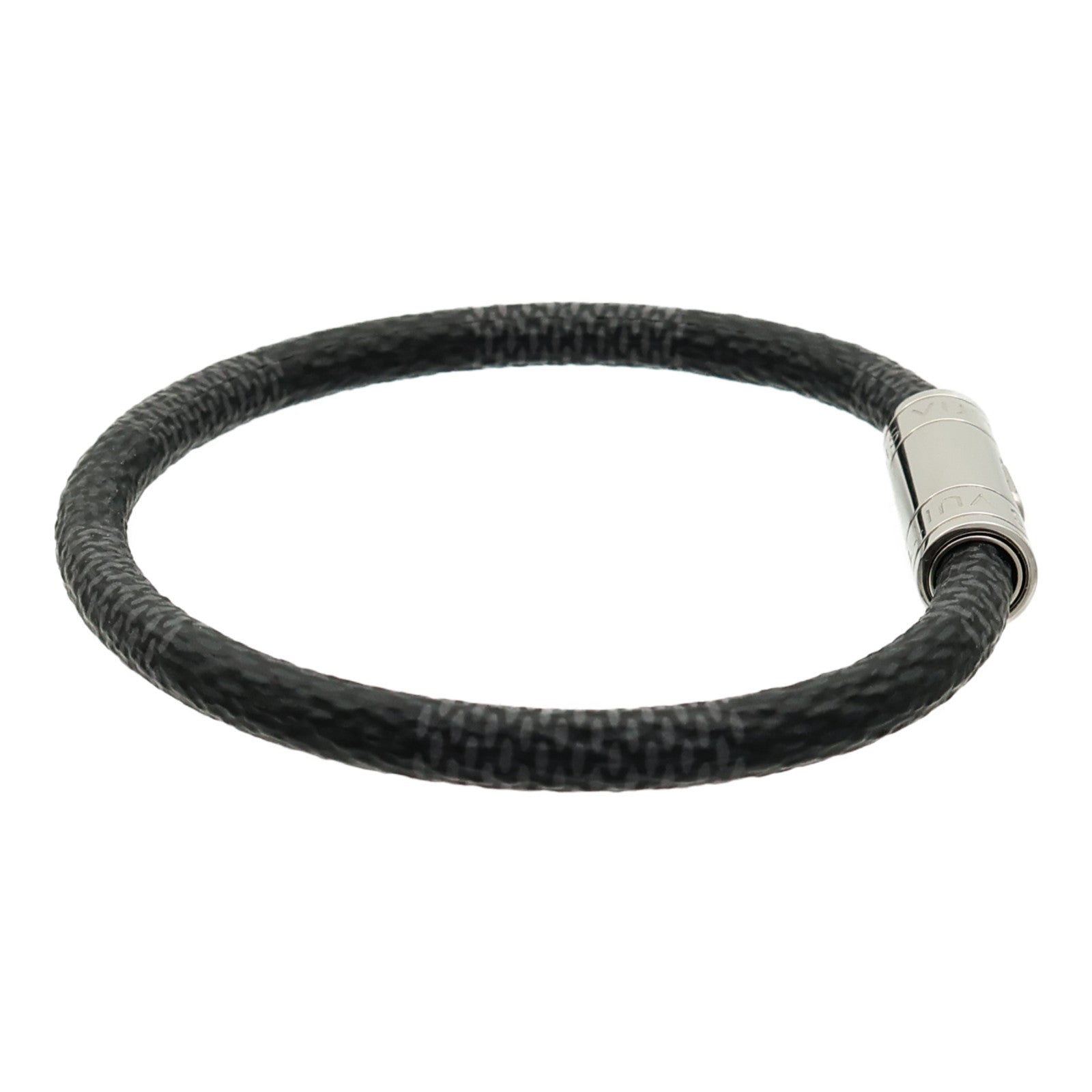 LOUIS VUITTON Damier Graphite Keep lt Bracelet銀扣手鏈