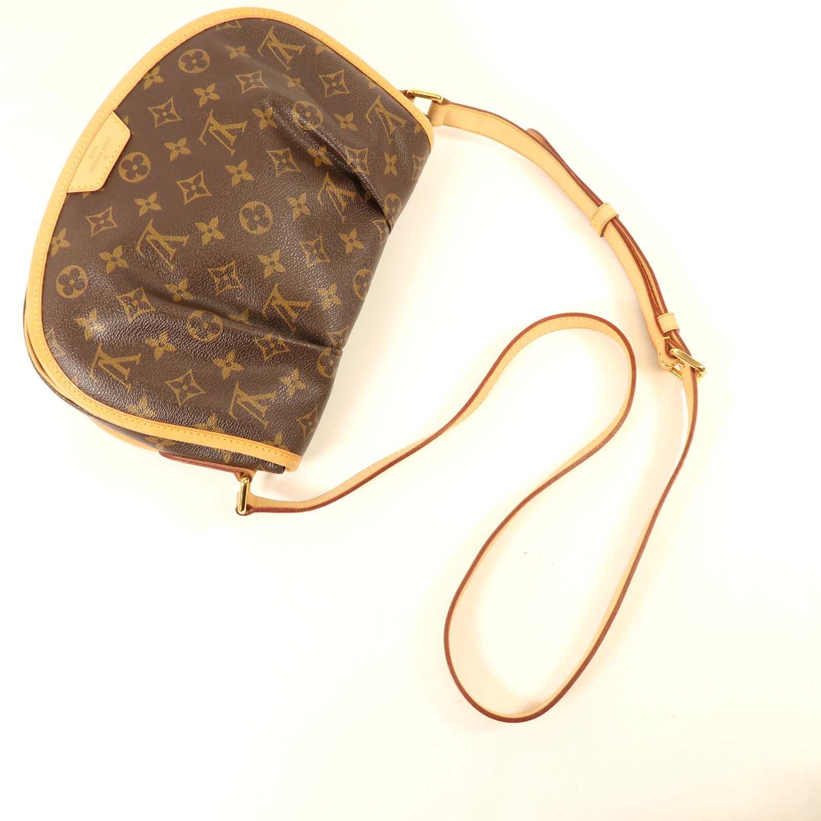 LOUIS VUITTON Monogram Menilmontant MM金扣肩背袋棕色