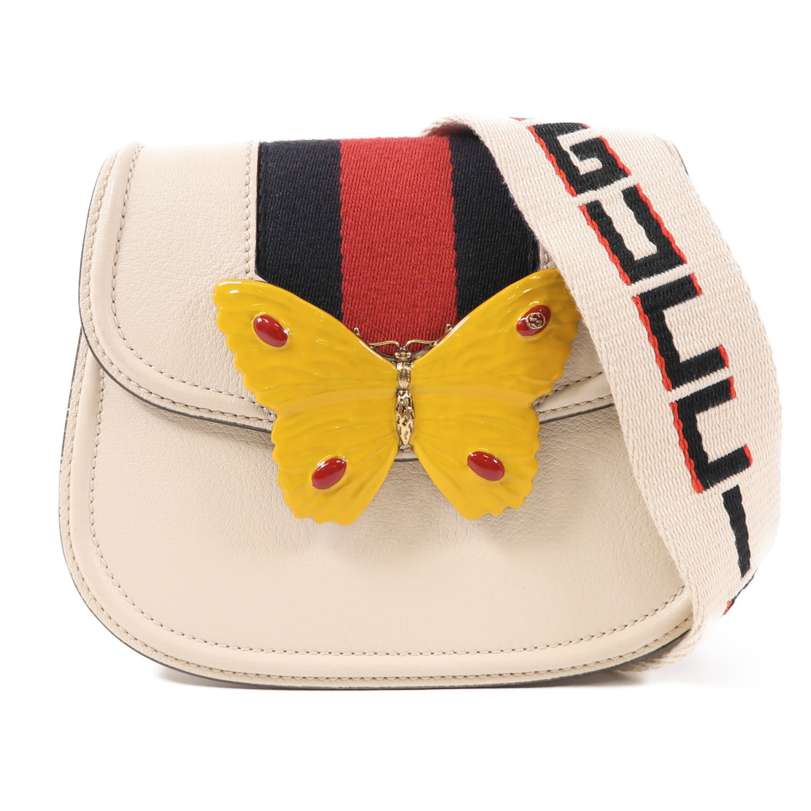 GUCCI 【激減優惠】牛皮皮革Totem Butterfly金扣肩背袋
