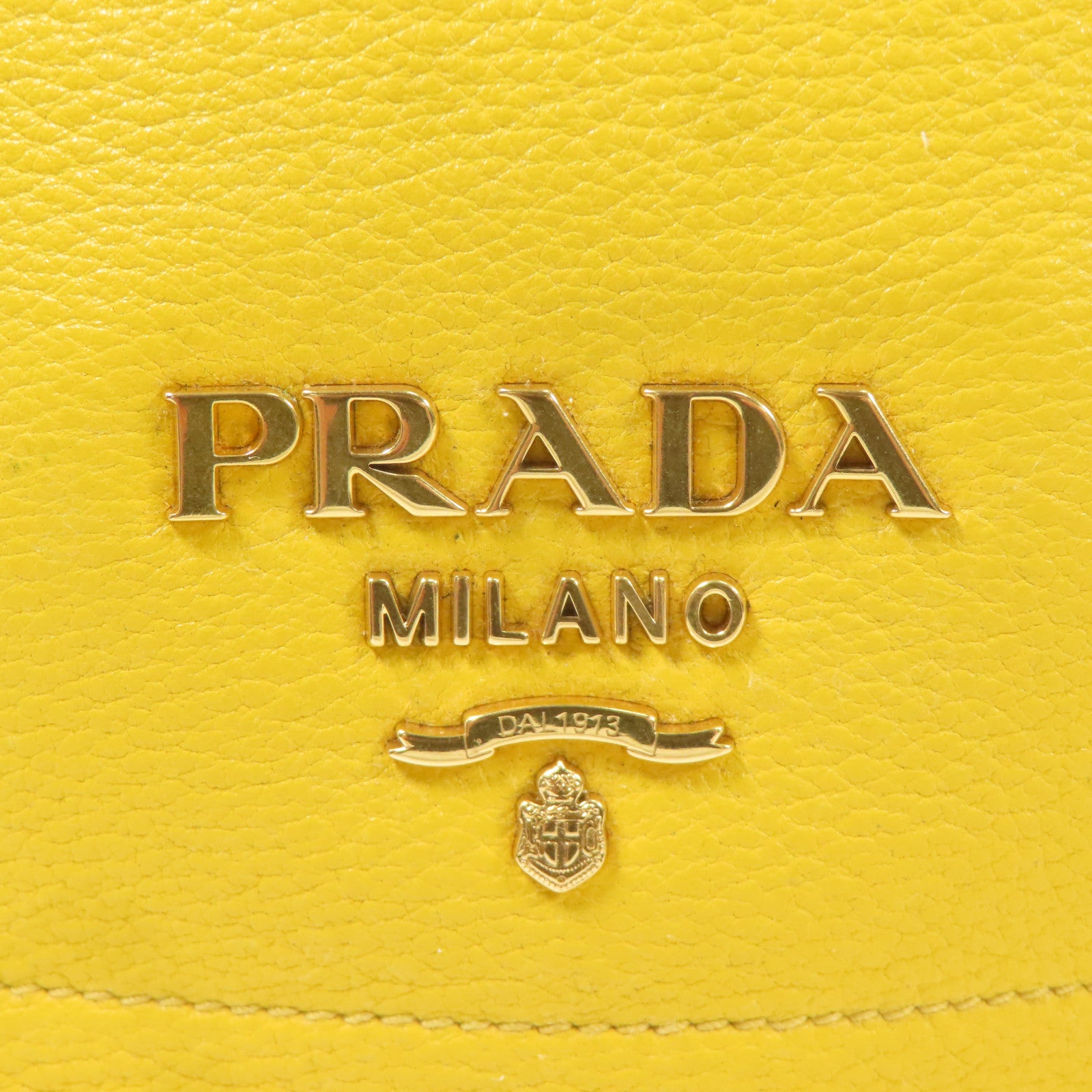 PRADA 牛皮皮革Bucket Bag金扣手挽肩背兩用袋