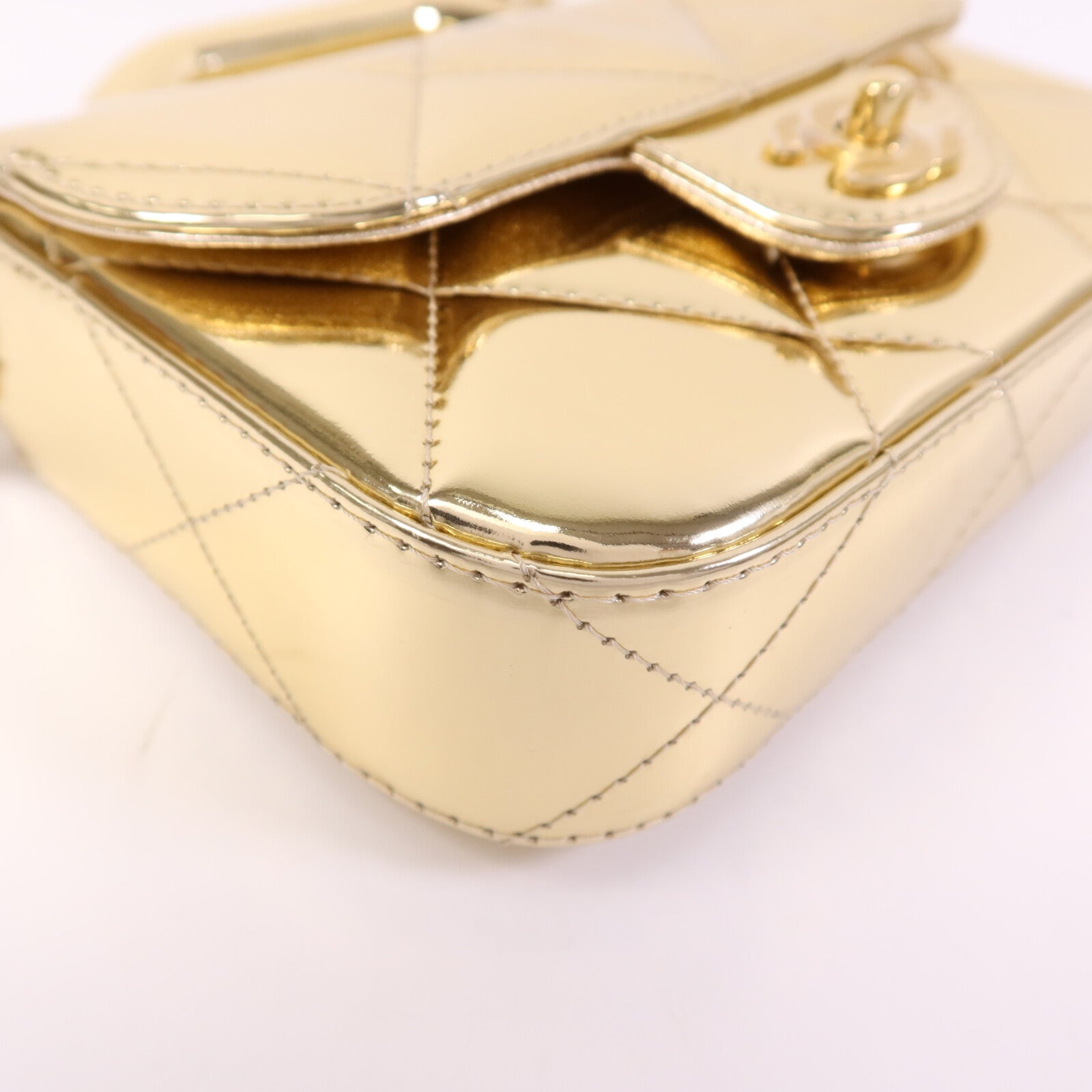 CHANEL 【激減優惠】牛皮皮革Chain Shoulder金扣鏈帶手挽肩背兩用袋