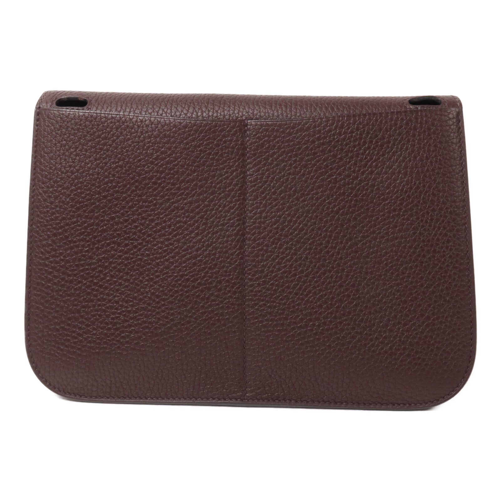 HERMES Clemence皮革Halzan 25手挽肩背兩用袋Rouge Sellier/Bleu Saphir
