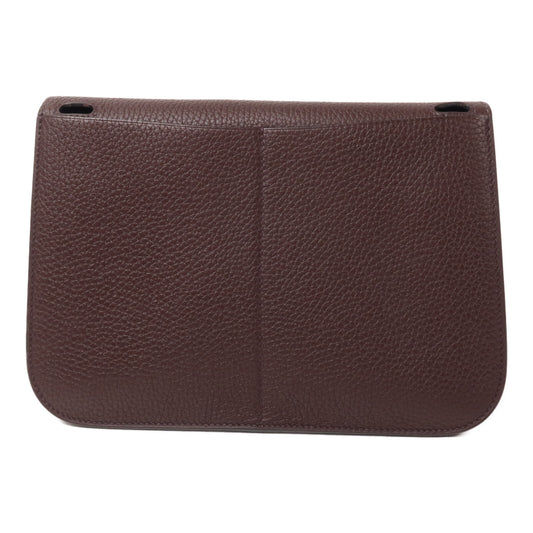HERMES Clemence皮革Halzan 25手挽肩背兩用袋Rouge Sellier/Bleu Saphir