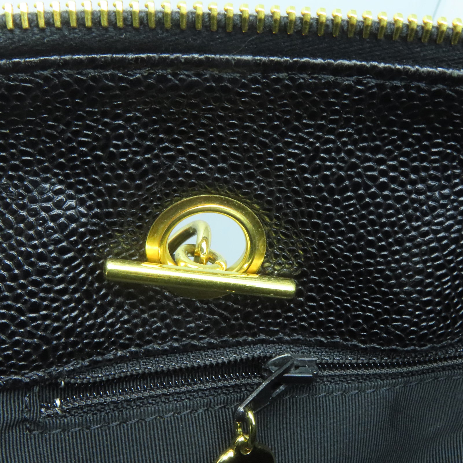 CHANEL 【激減優惠】牛皮皮革Tote Bag金扣鏈帶肩背袋黑色