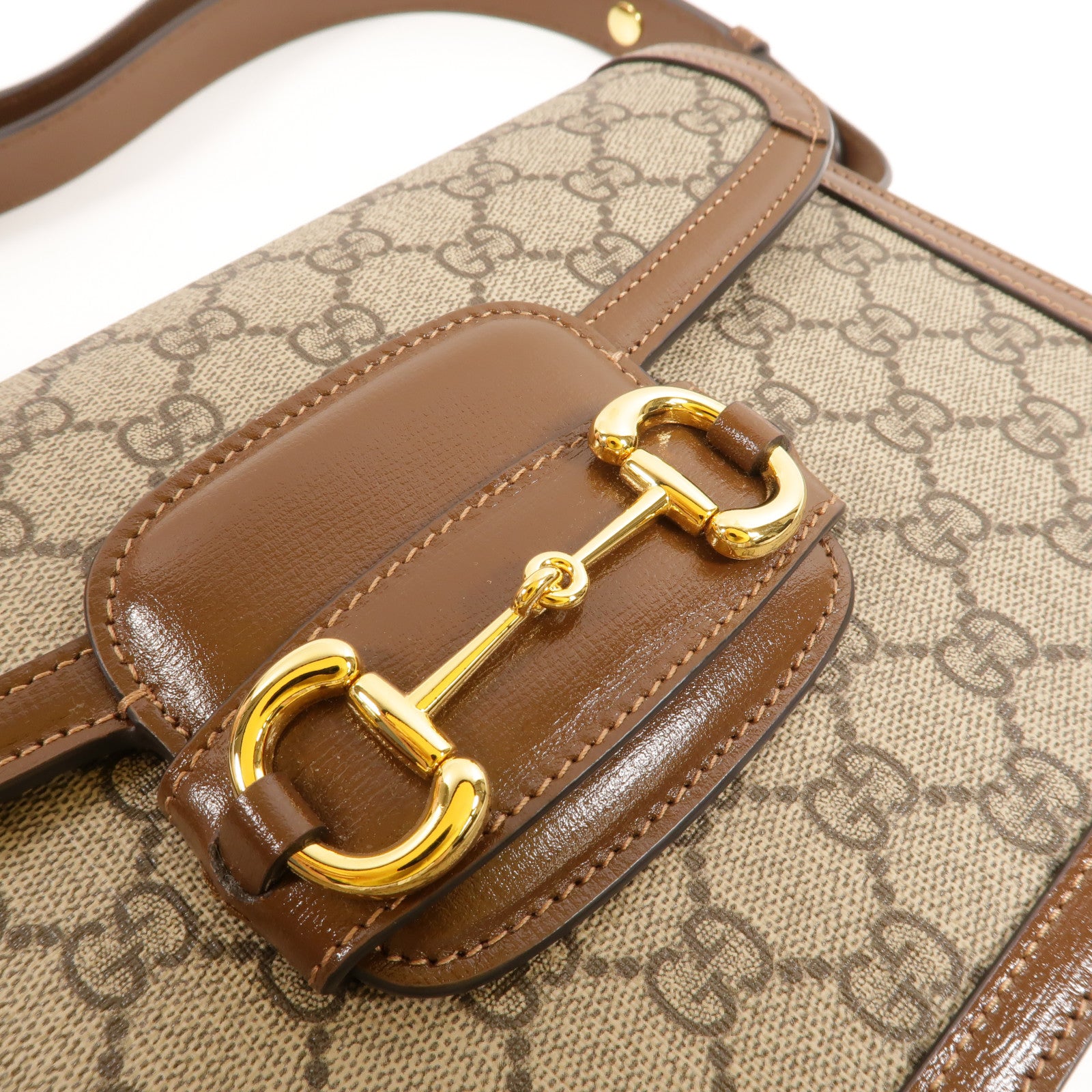 GUCCI 塗層帆布Horsebit 1955 Medium肩背袋