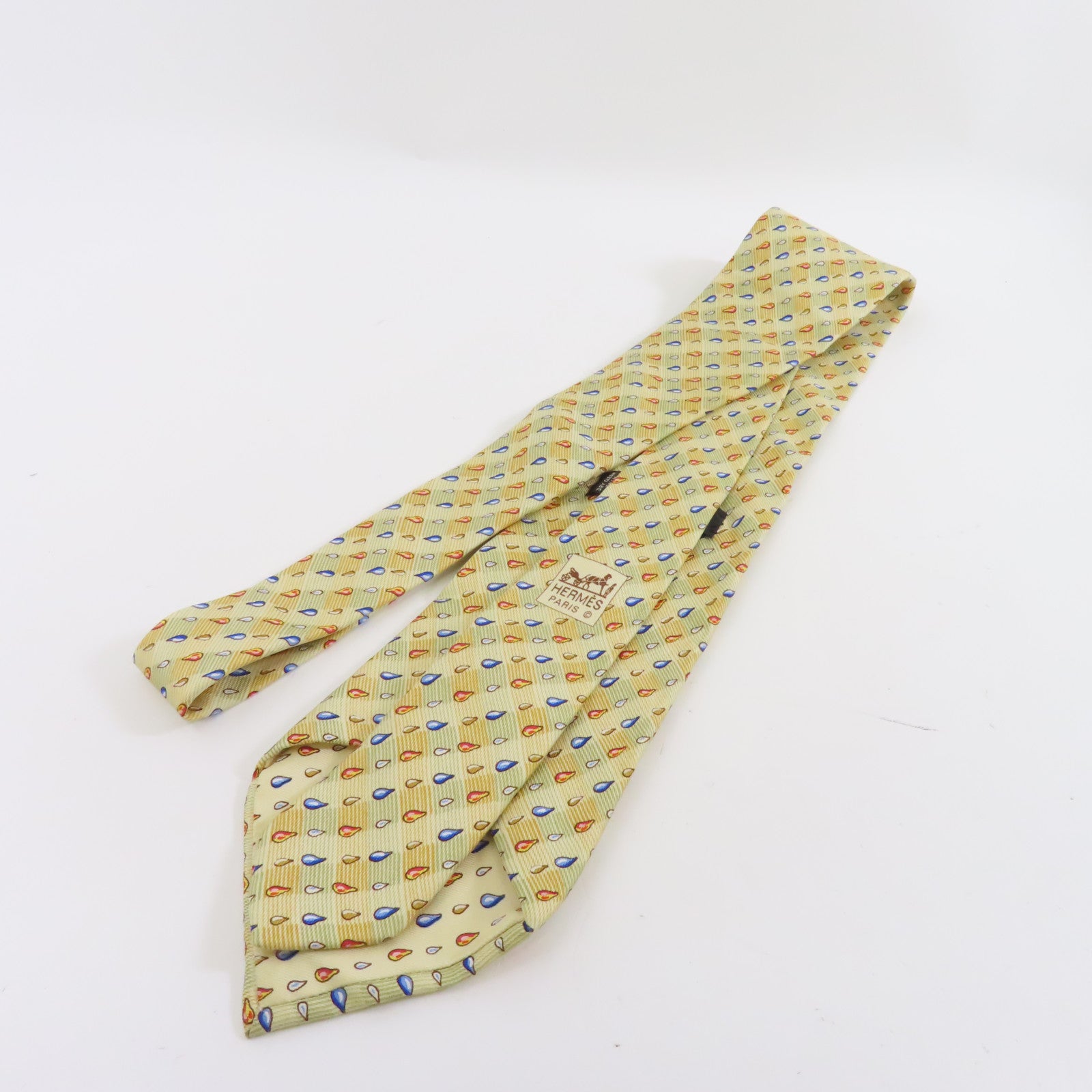 HERMES 【激減優惠】絲質Tie領帶黃色