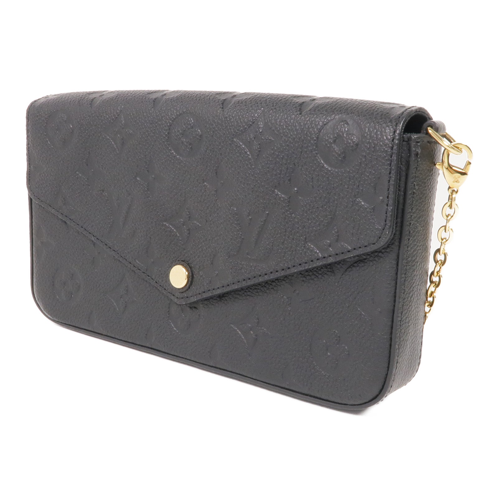 LOUIS VUITTON Monogram Empreinte Felicie Pochette金扣鏈帶肩背袋