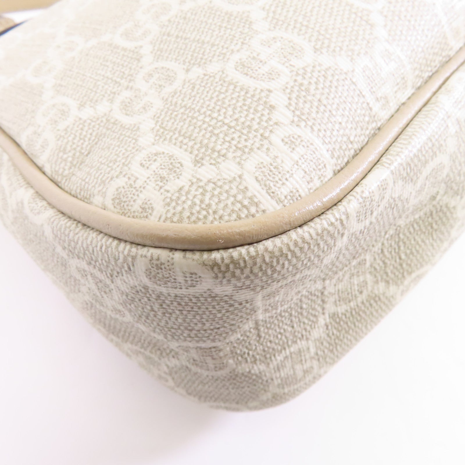 GUCCI 塗層帆布Ophidia金扣肩背袋米色