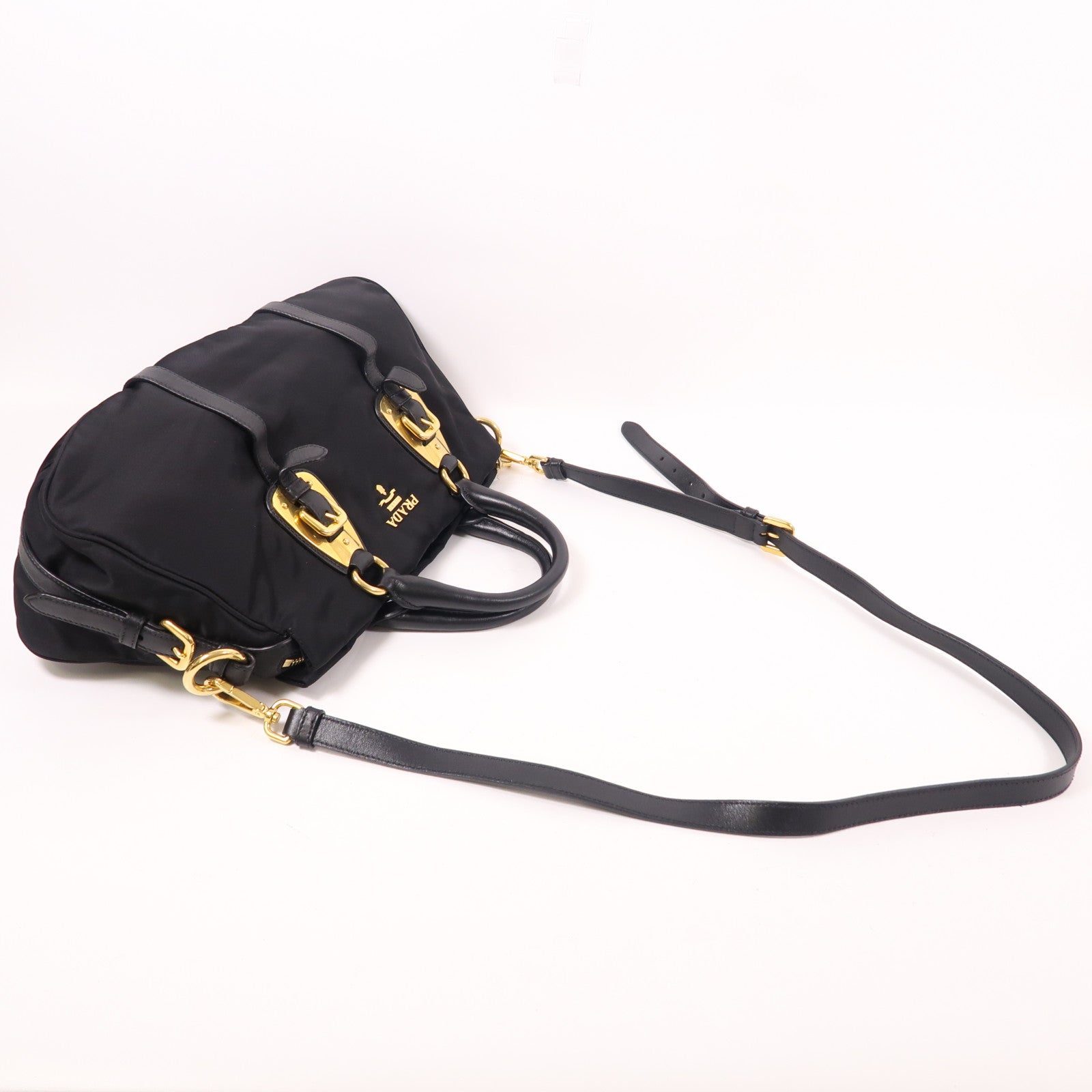 PRADA 尼龍2 Way Shoulder金扣手挽肩背兩用袋