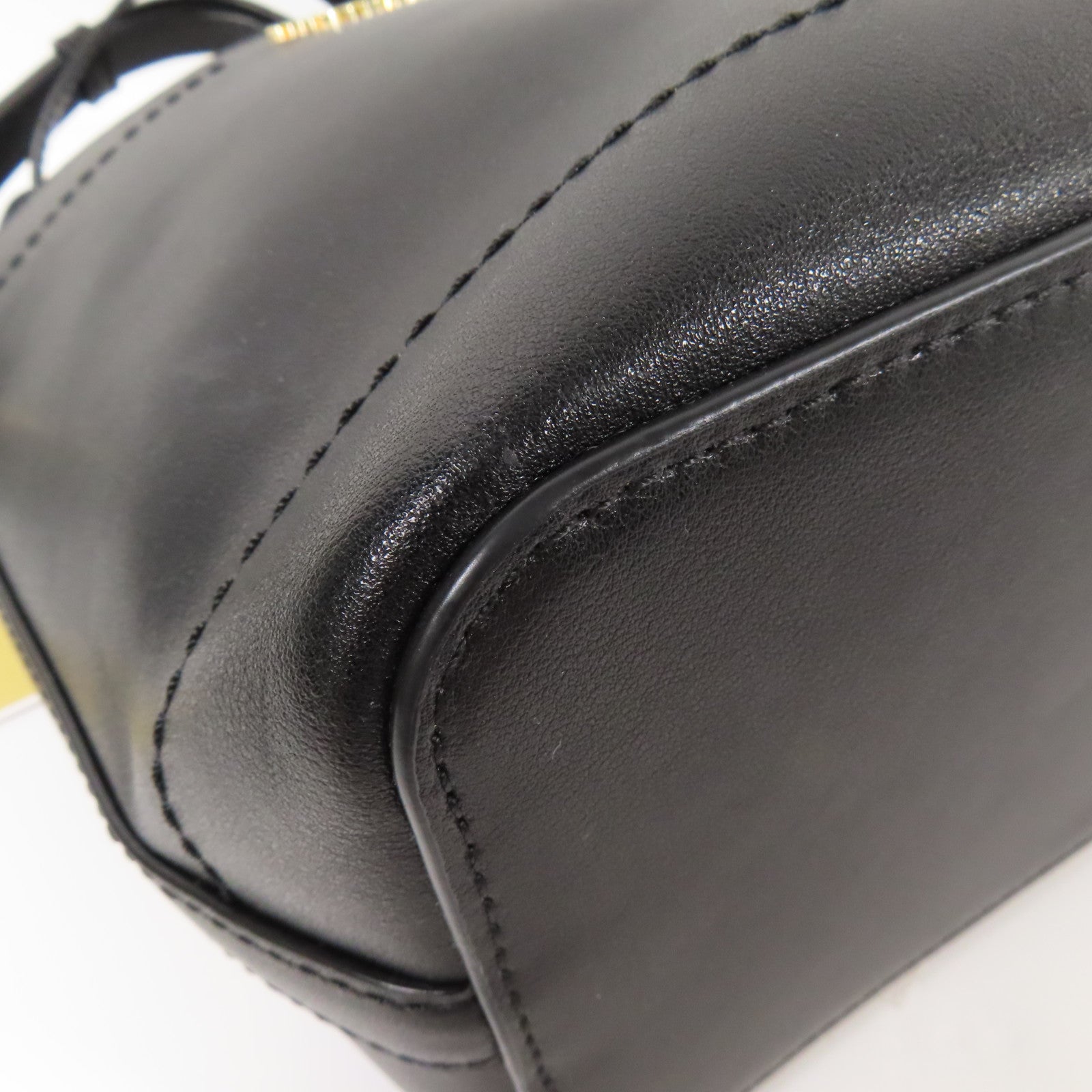 Michael Kors GHW Shoulder Bag Calfskin Leather Black