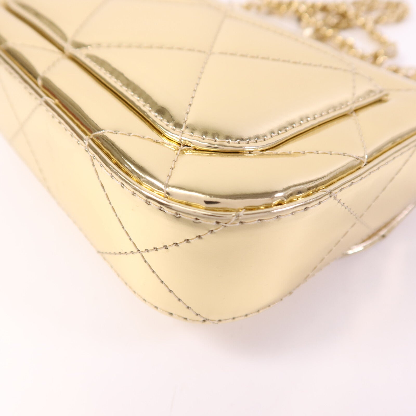 CHANEL 【激減優惠】牛皮皮革Chain Shoulder金扣鏈帶手挽肩背兩用袋