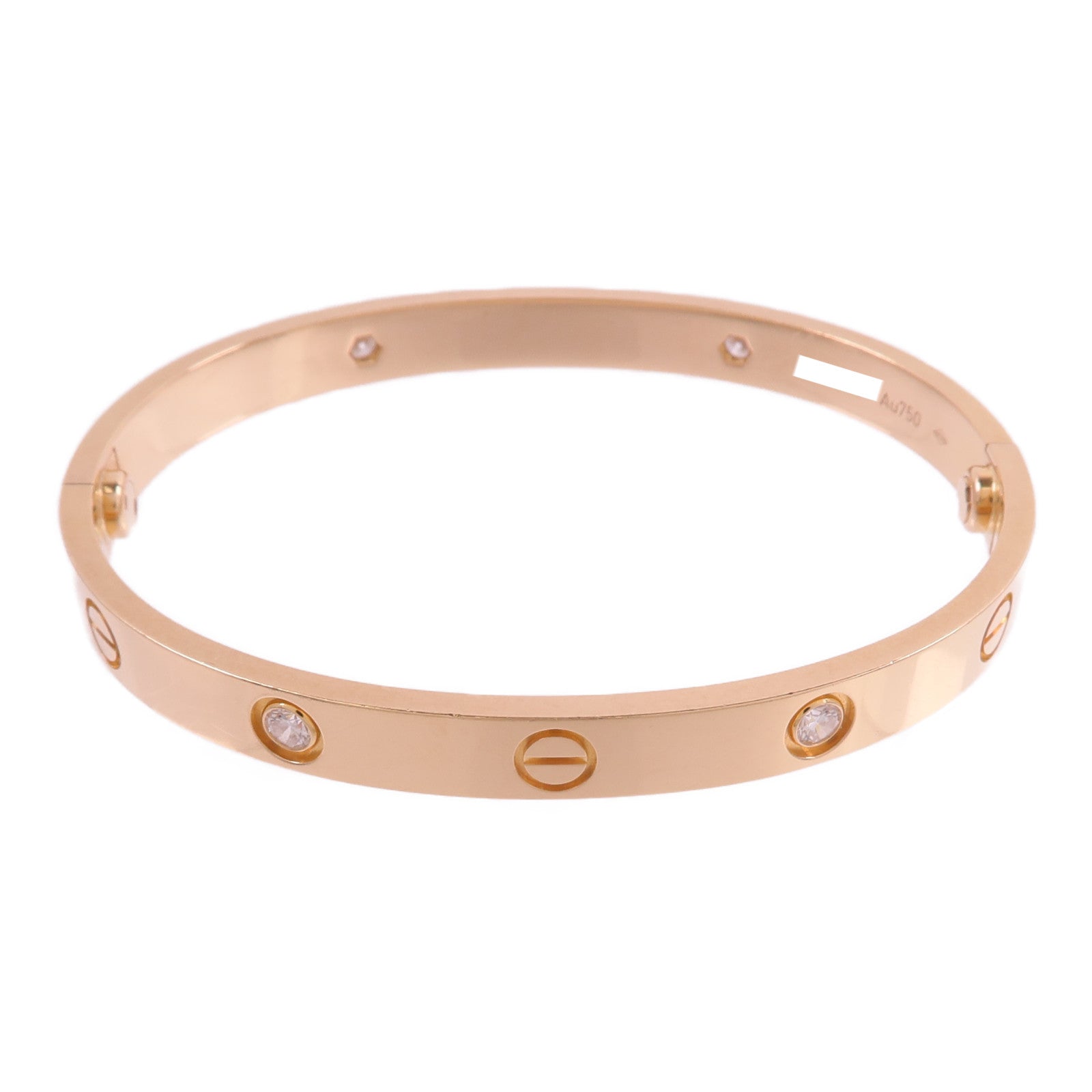 CARTIER 18K玫瑰金Love Bangle 4P Dia鑽石手鐲