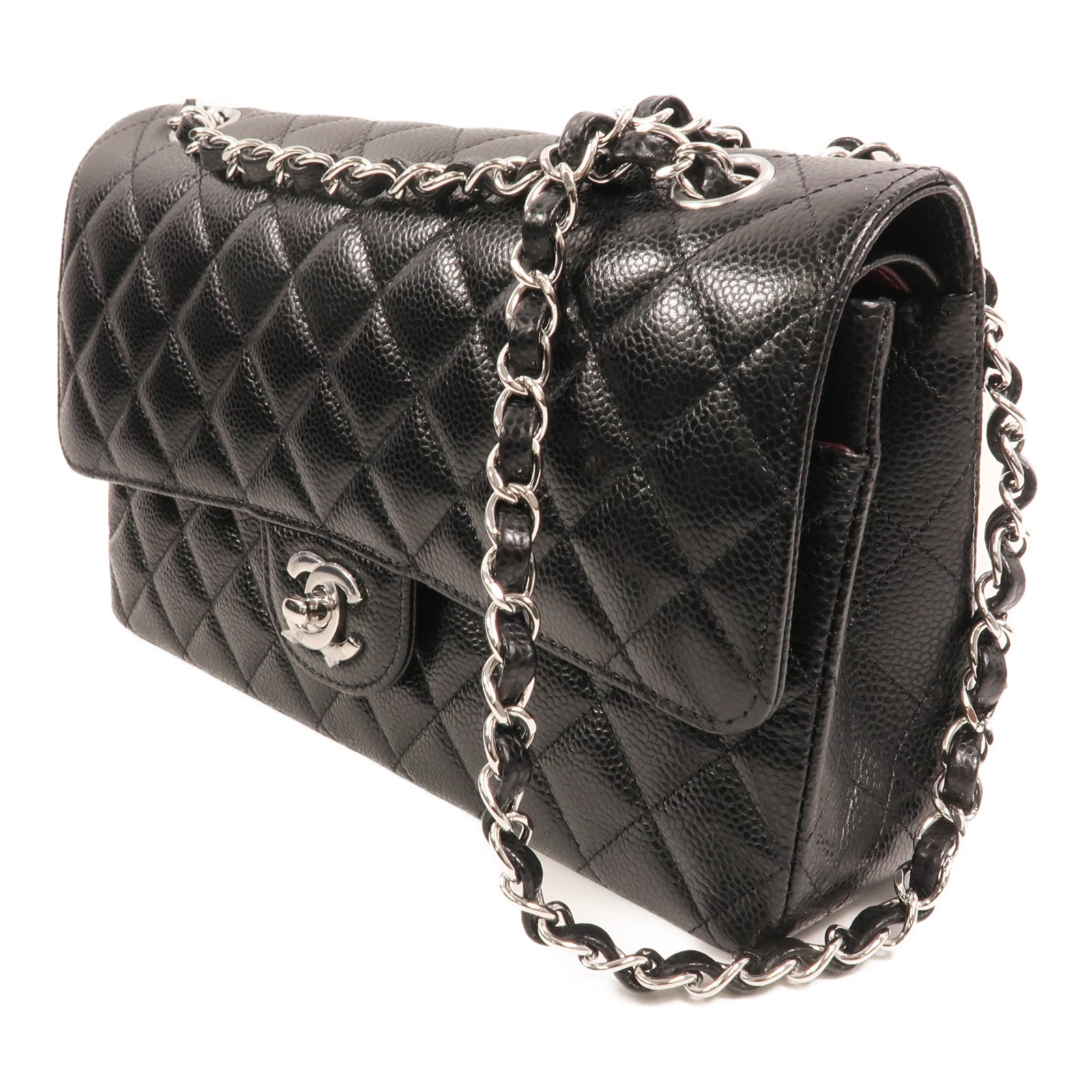CHANEL 牛皮皮革Classic 25銀扣鏈帶肩背袋
