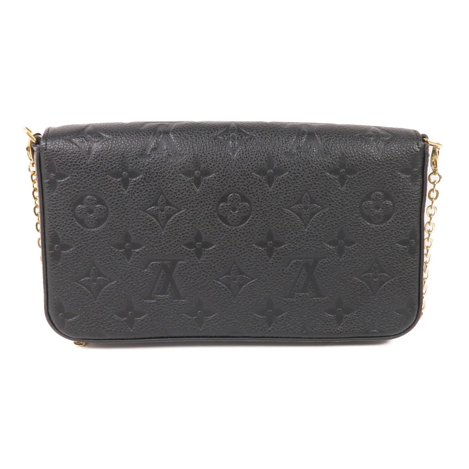 LOUIS VUITTON Monogram Empreinte Felicie Pochette金扣鏈帶肩背袋