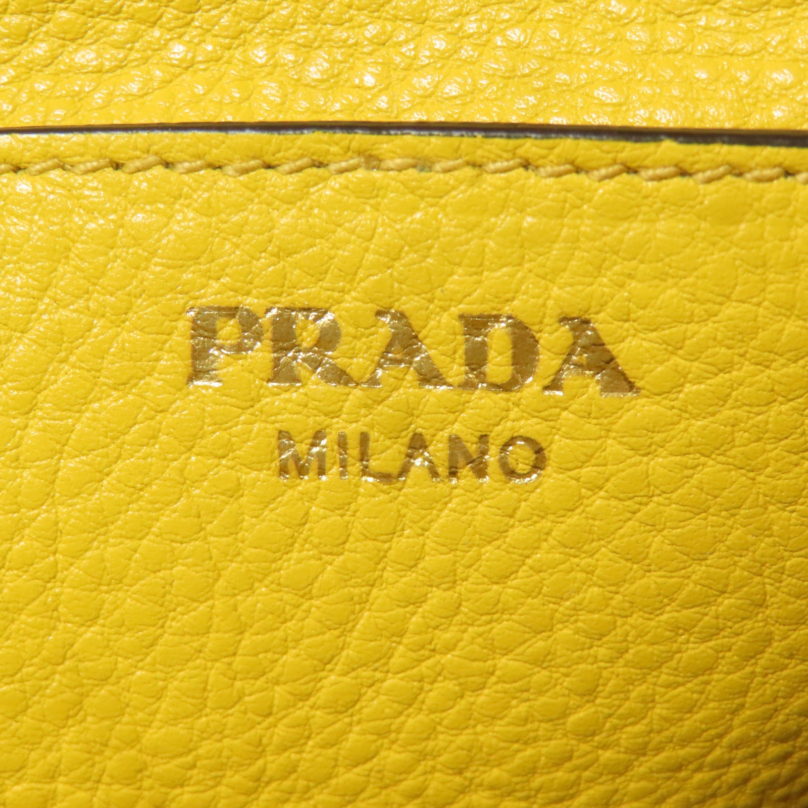 PRADA 牛皮皮革Bucket Bag金扣手挽肩背兩用袋