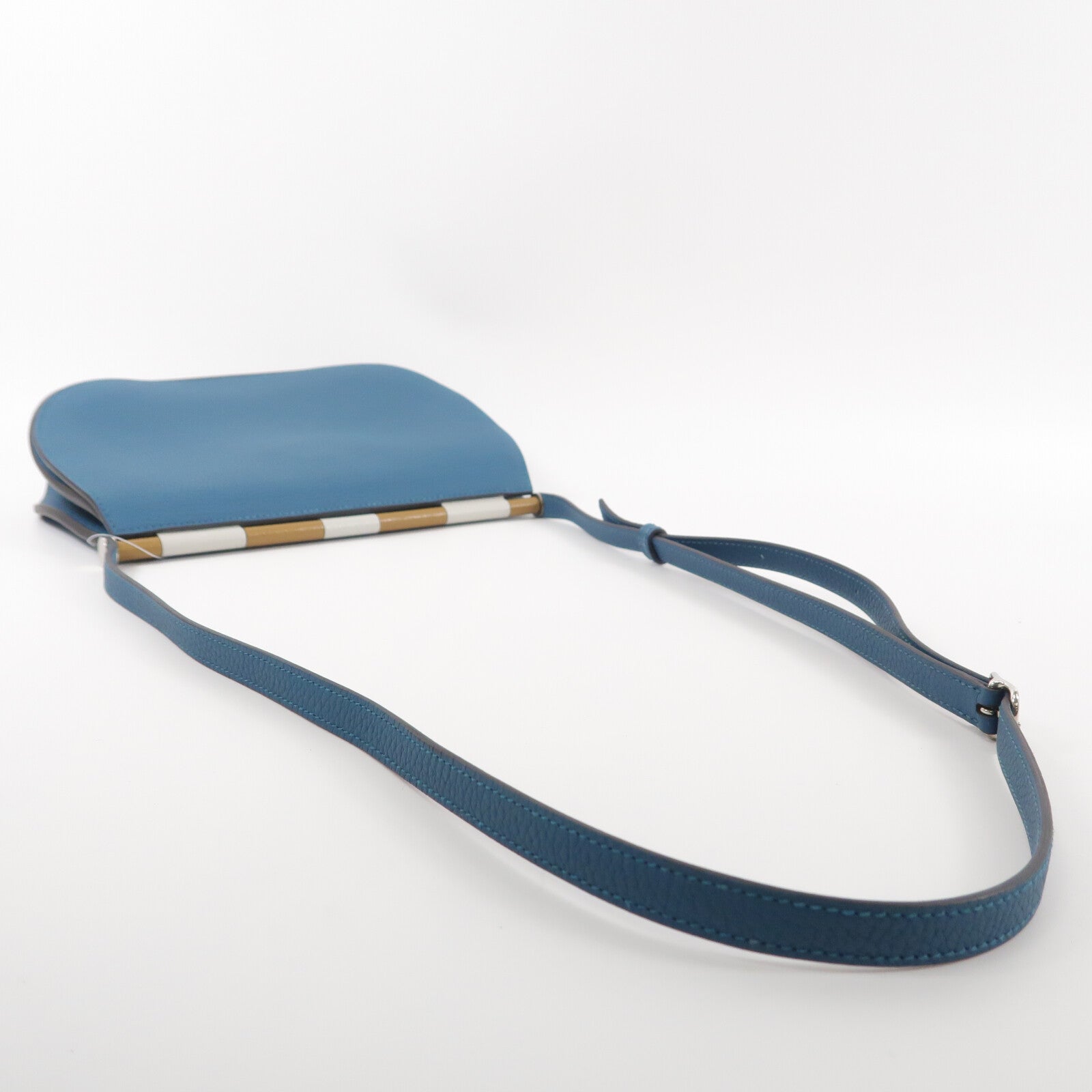 HERMES Clemence皮革Sac Saut 25肩背袋Vert Bosphore