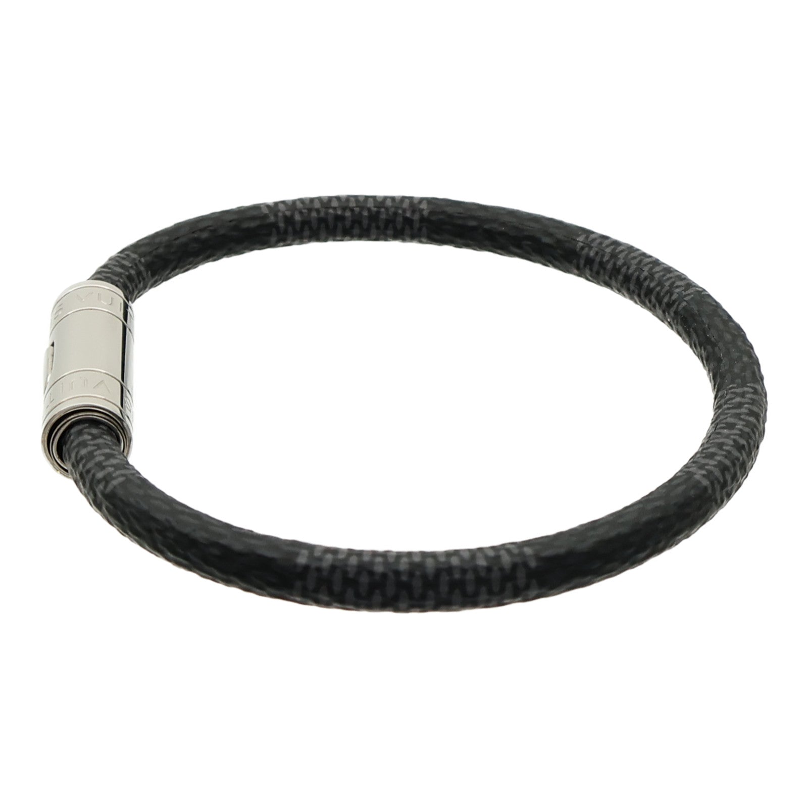LOUIS VUITTON Damier Graphite Keep lt Bracelet銀扣手鏈